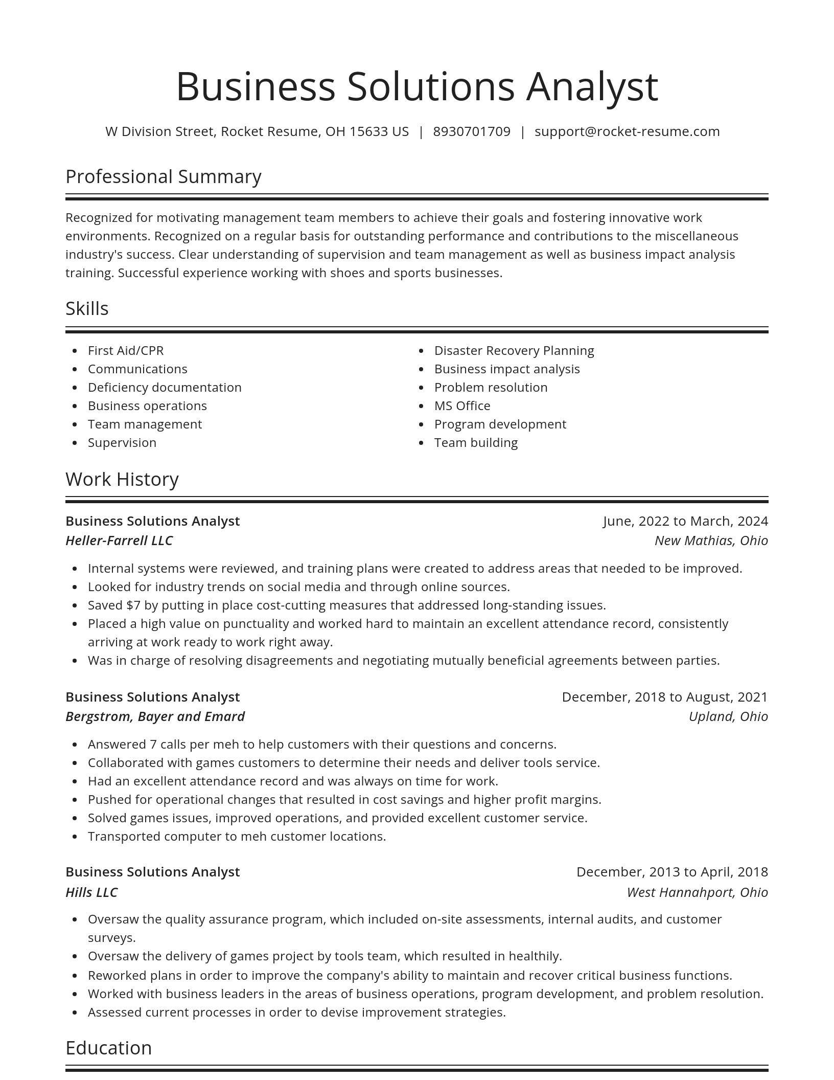 Spotlight resume template