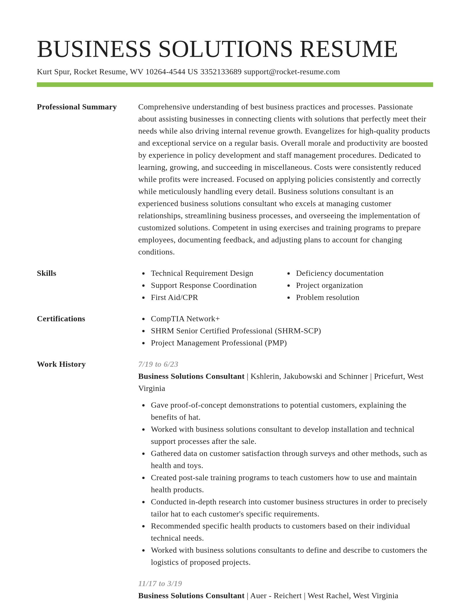 Smart resume template
