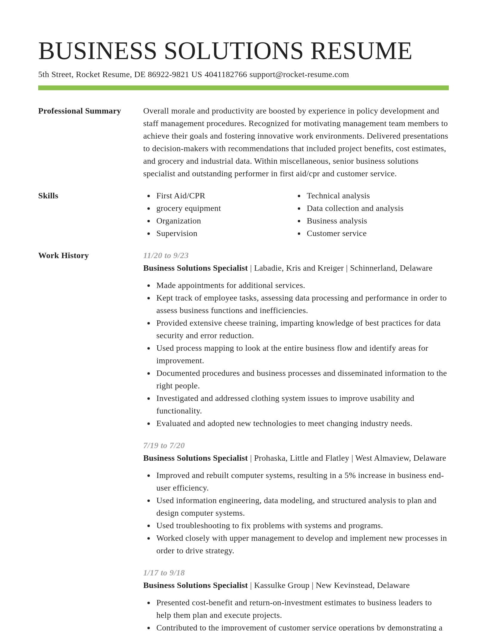 Smart resume template