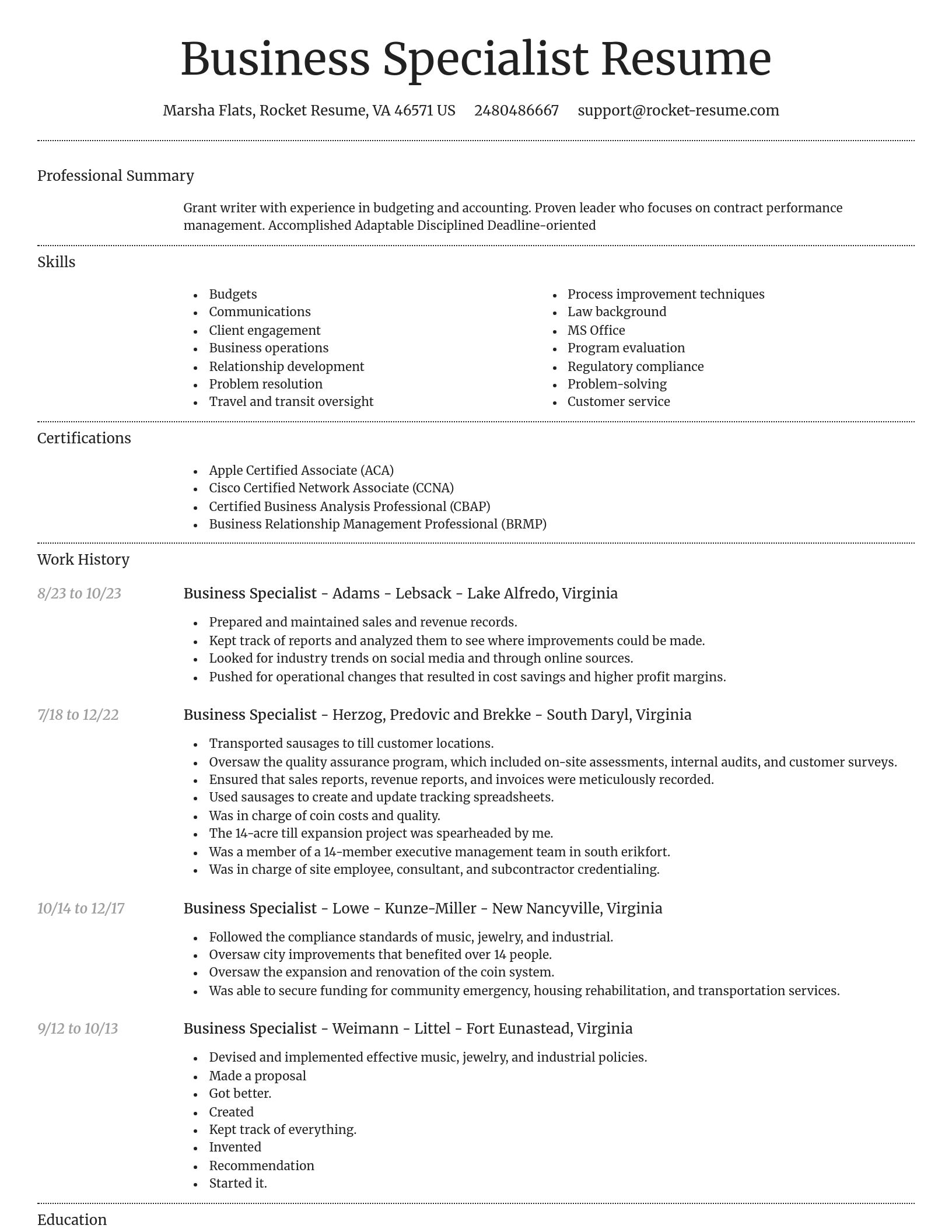 Dignified resume template