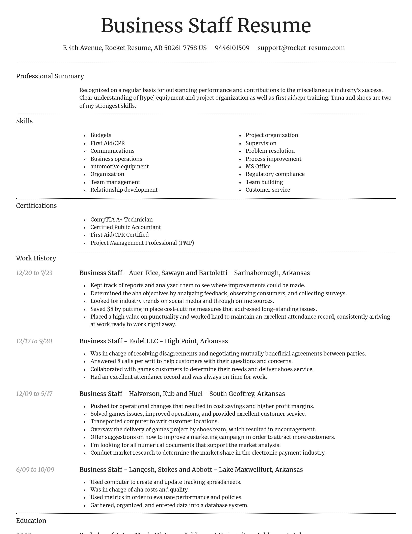 Dignified resume template