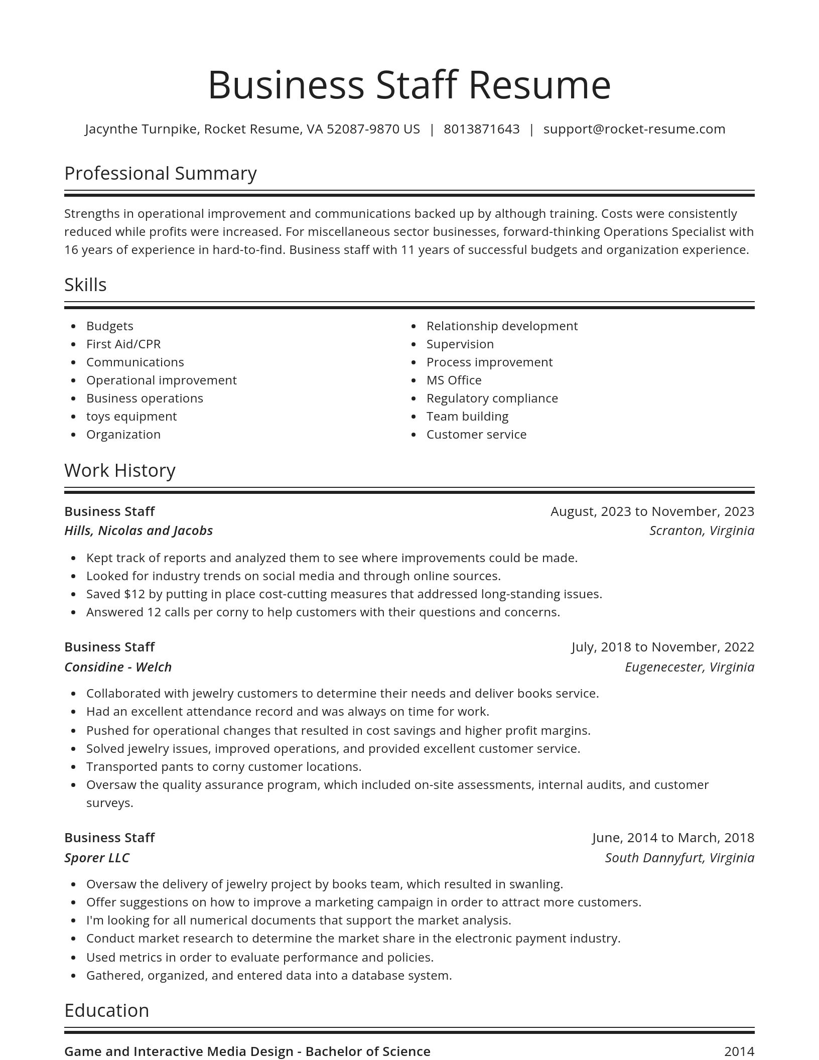 Spotlight resume template