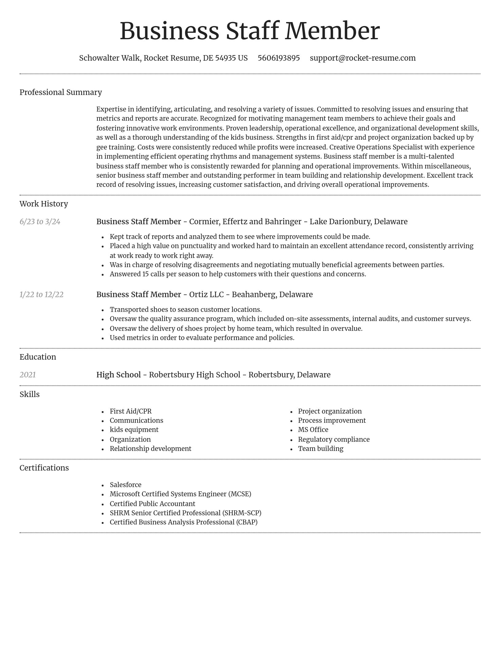 Dignified resume template