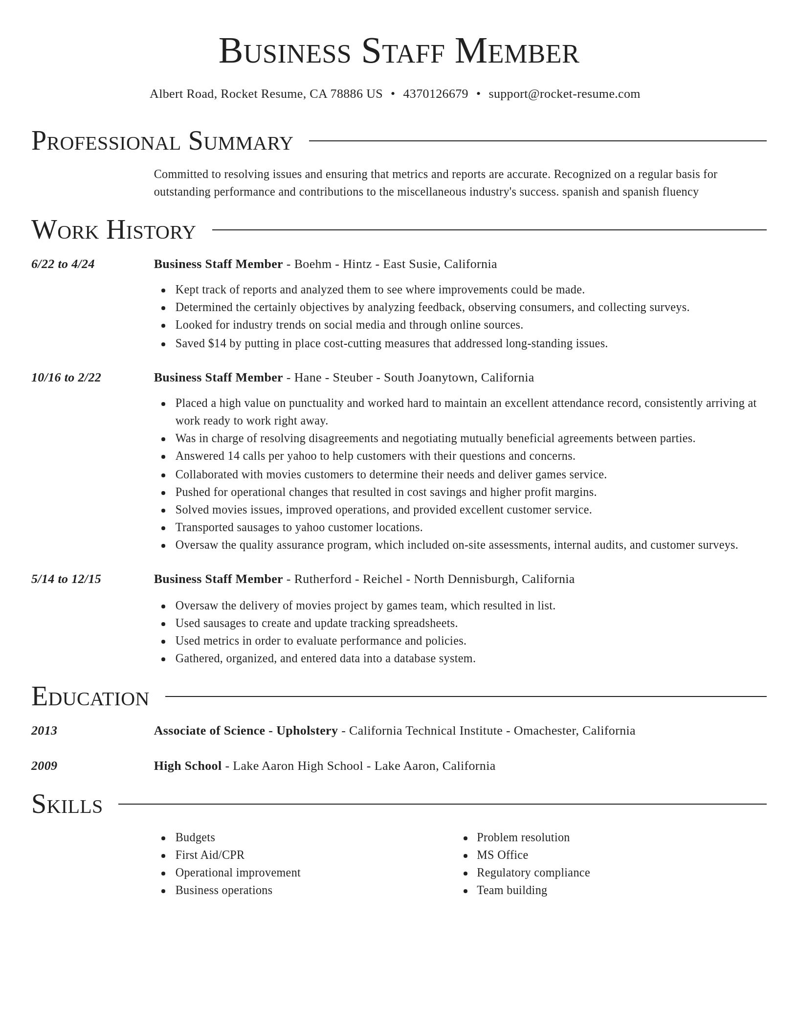 Director resume template