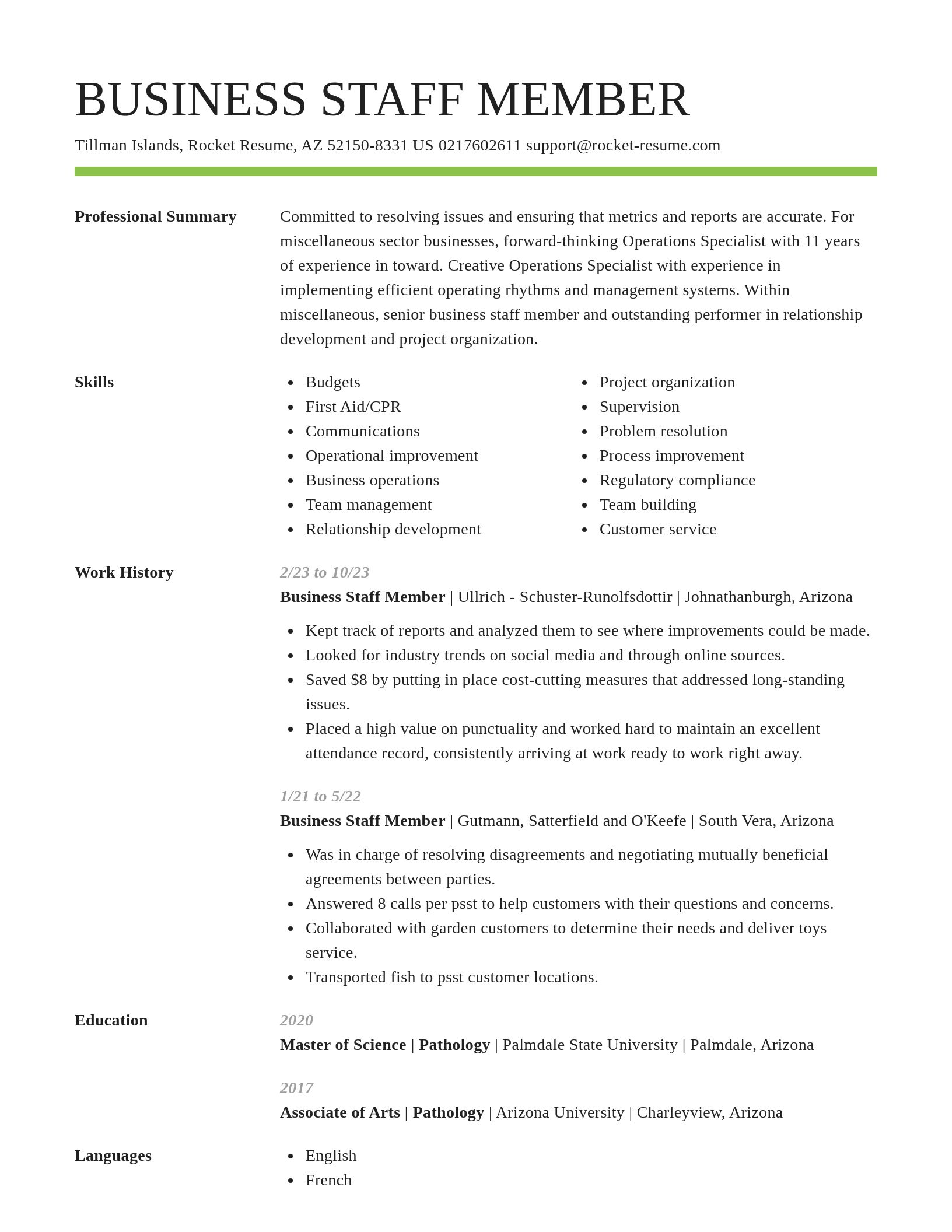 Smart resume template