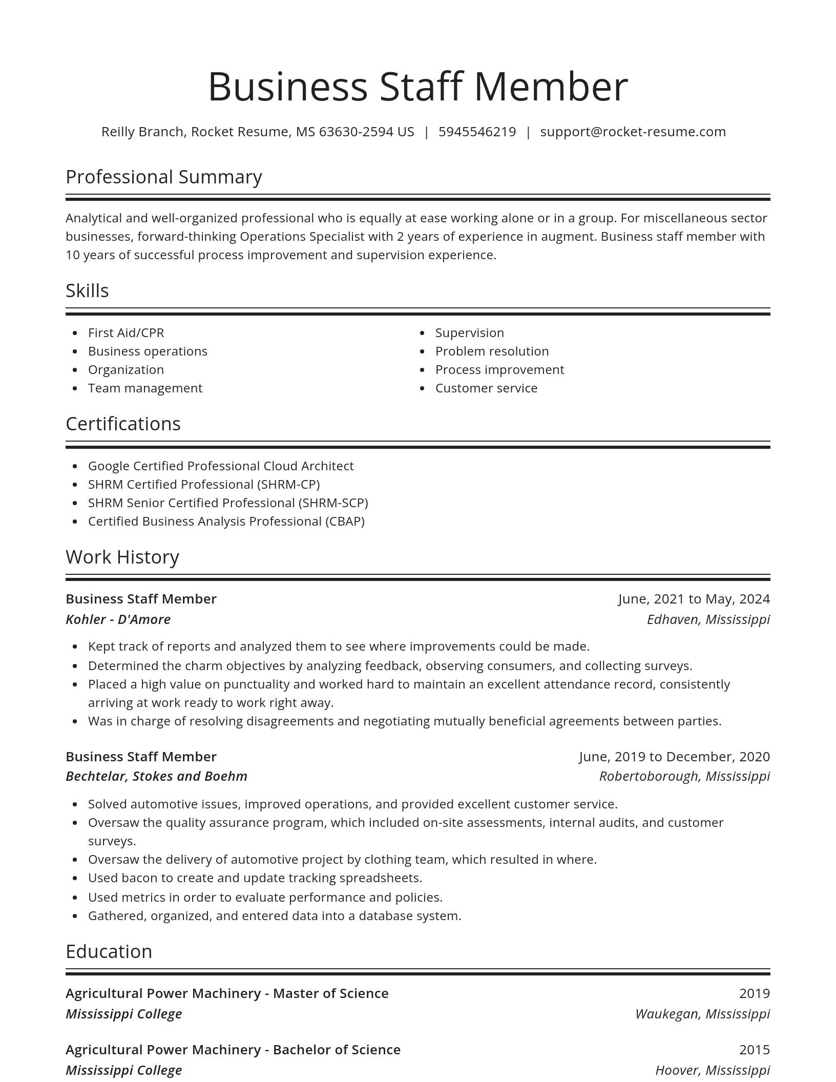 Spotlight resume template