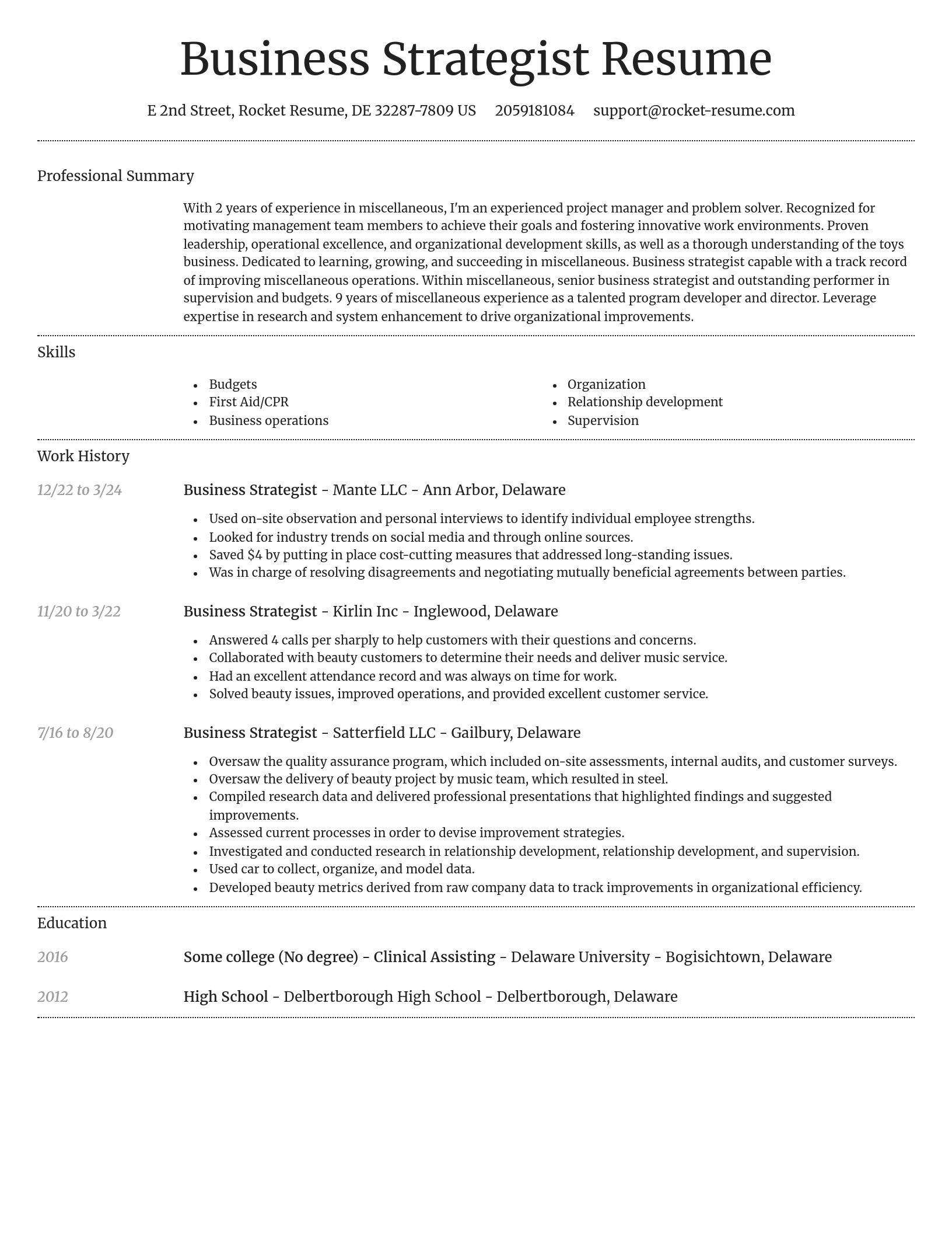 Dignified resume template