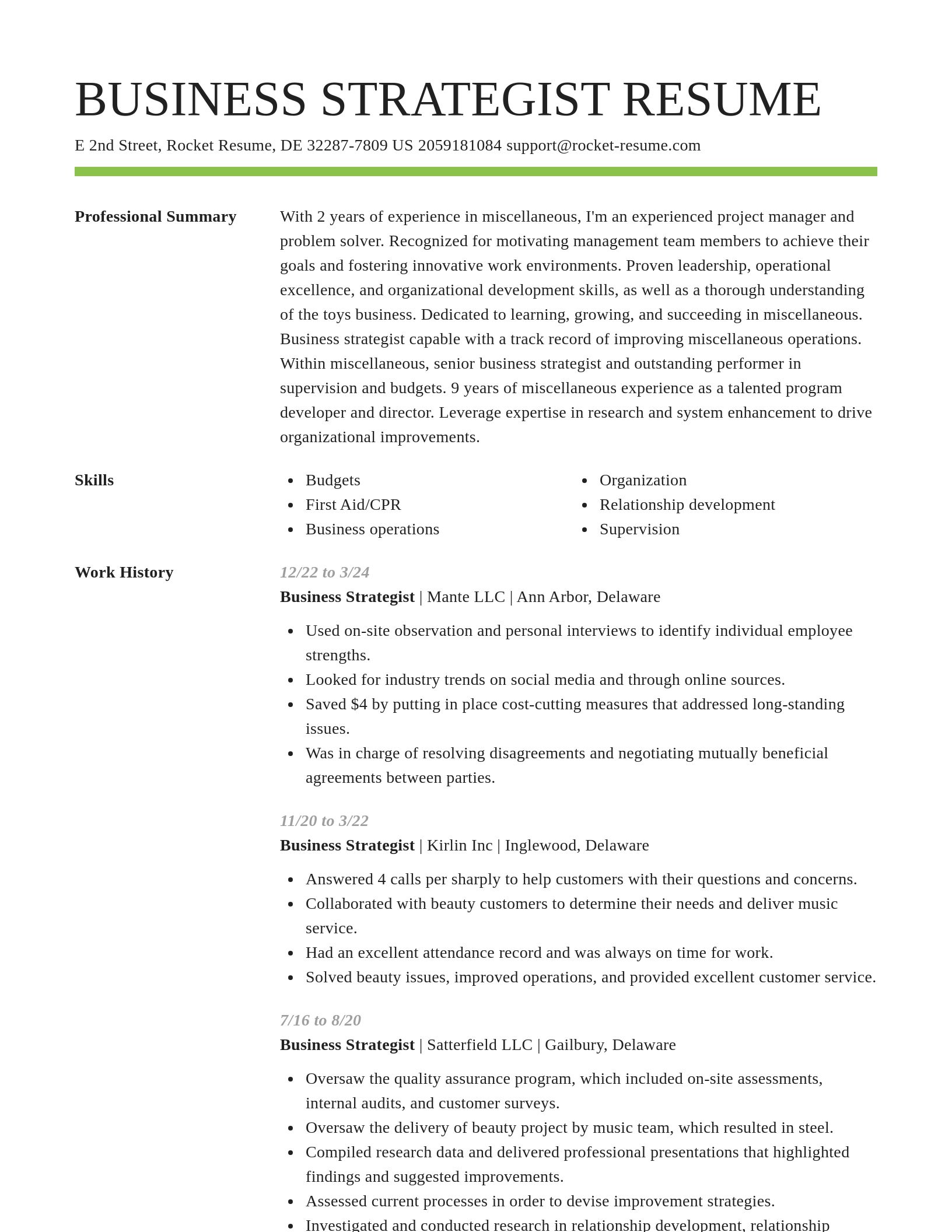 Smart resume template