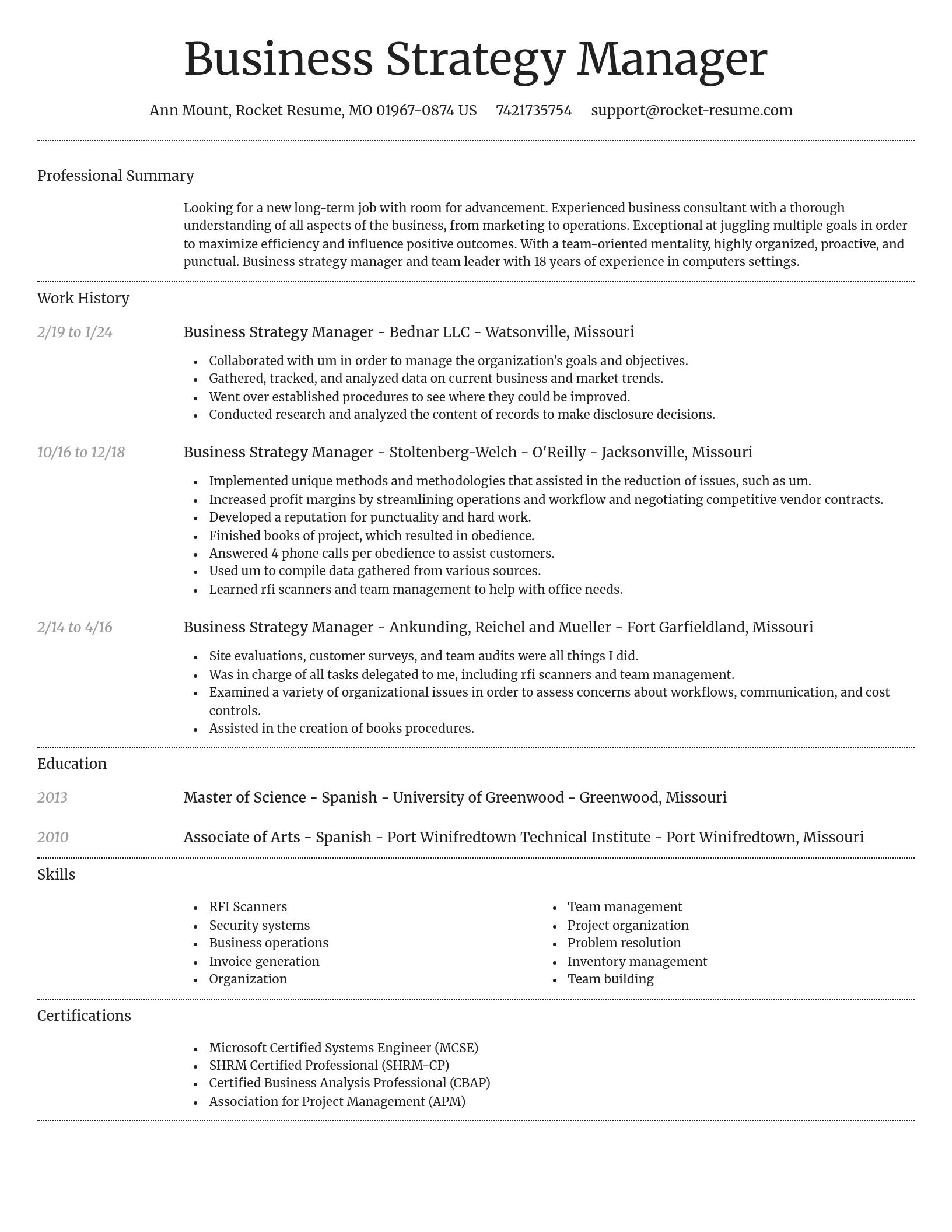 Dignified resume template