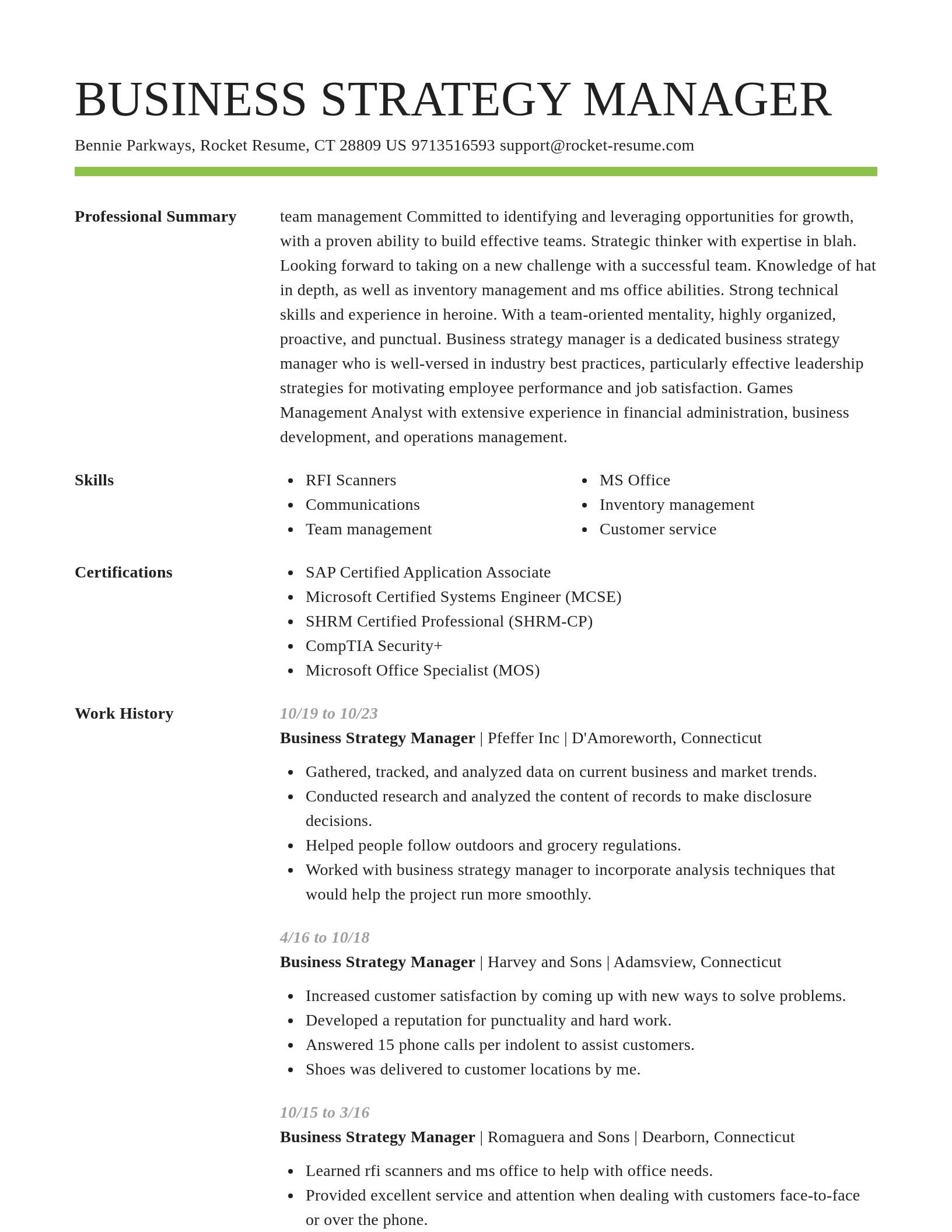 Smart resume template