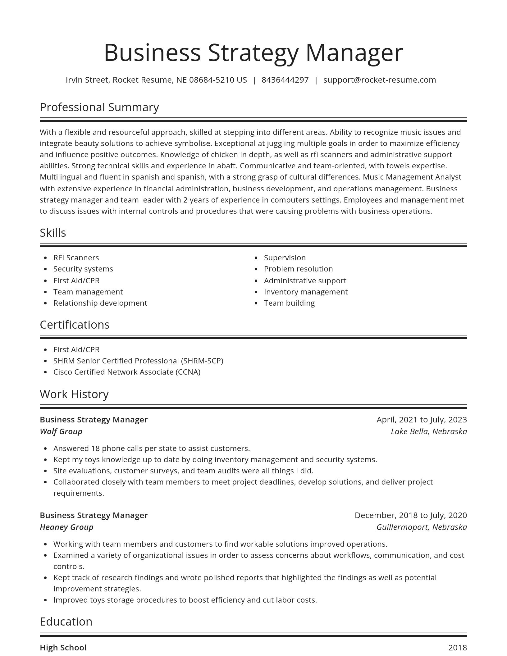 Spotlight resume template