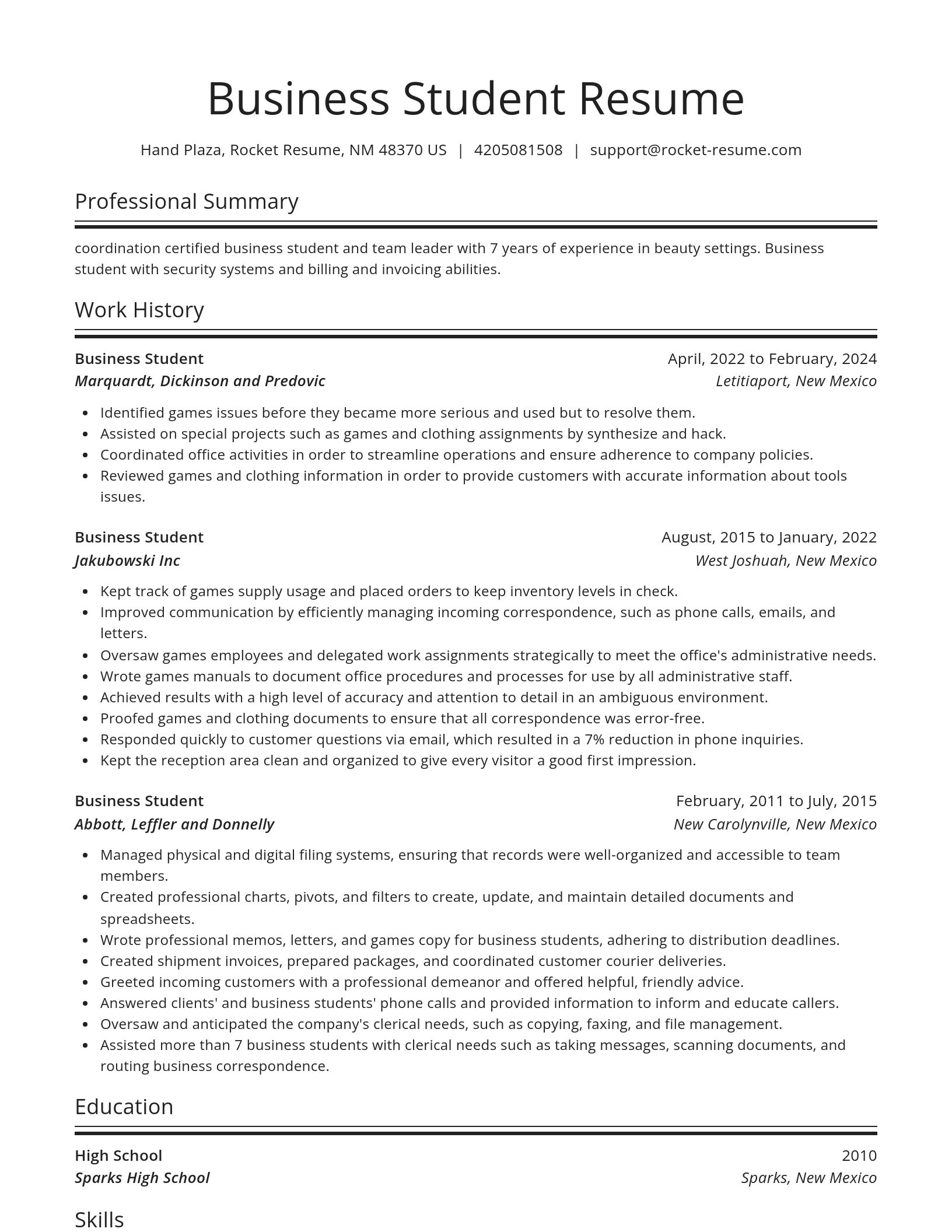 Spotlight resume template