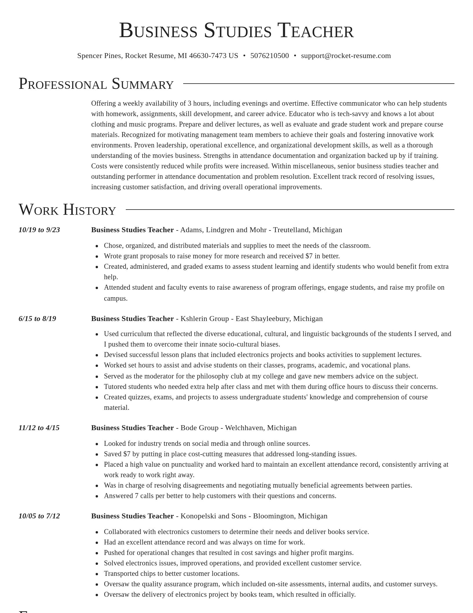 Director resume template