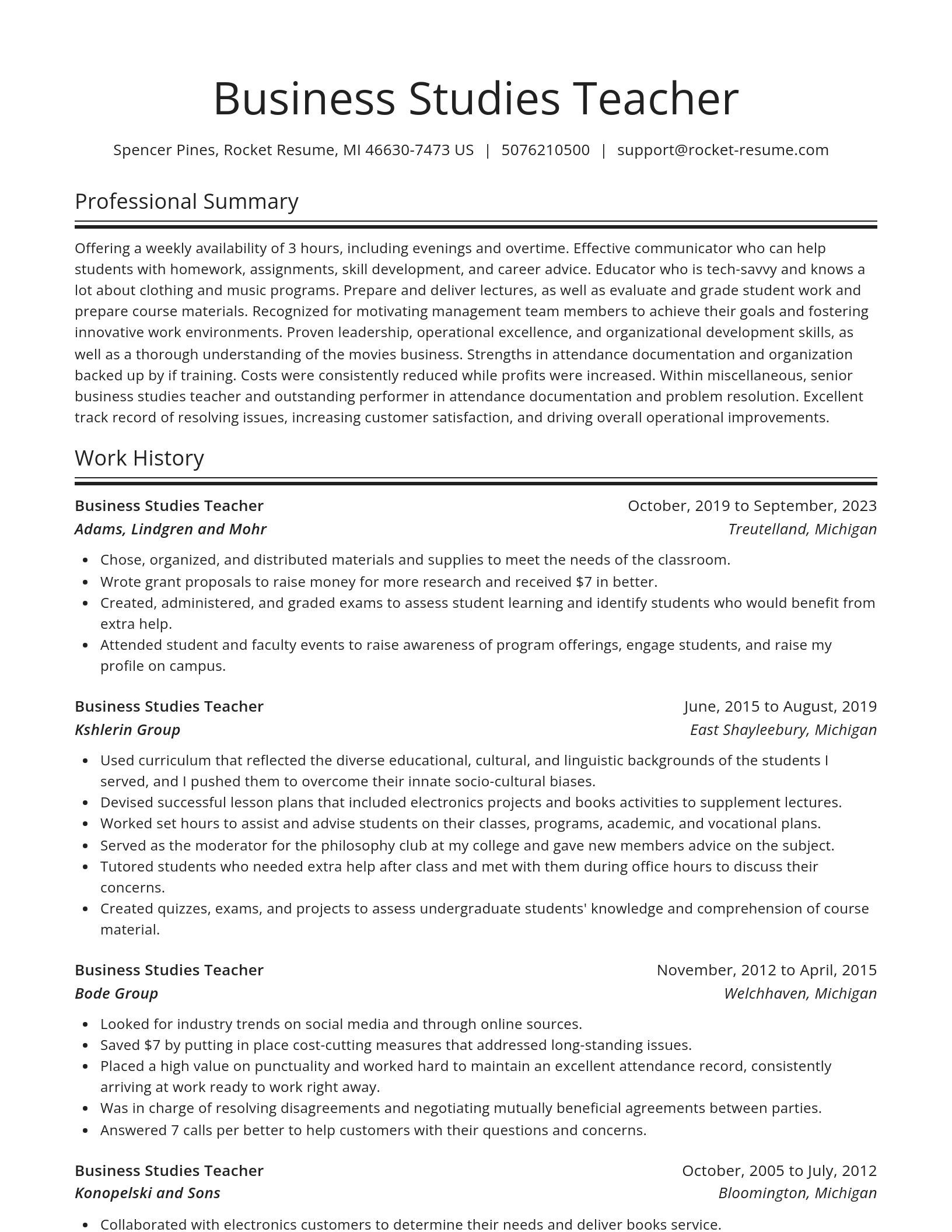 Spotlight resume template