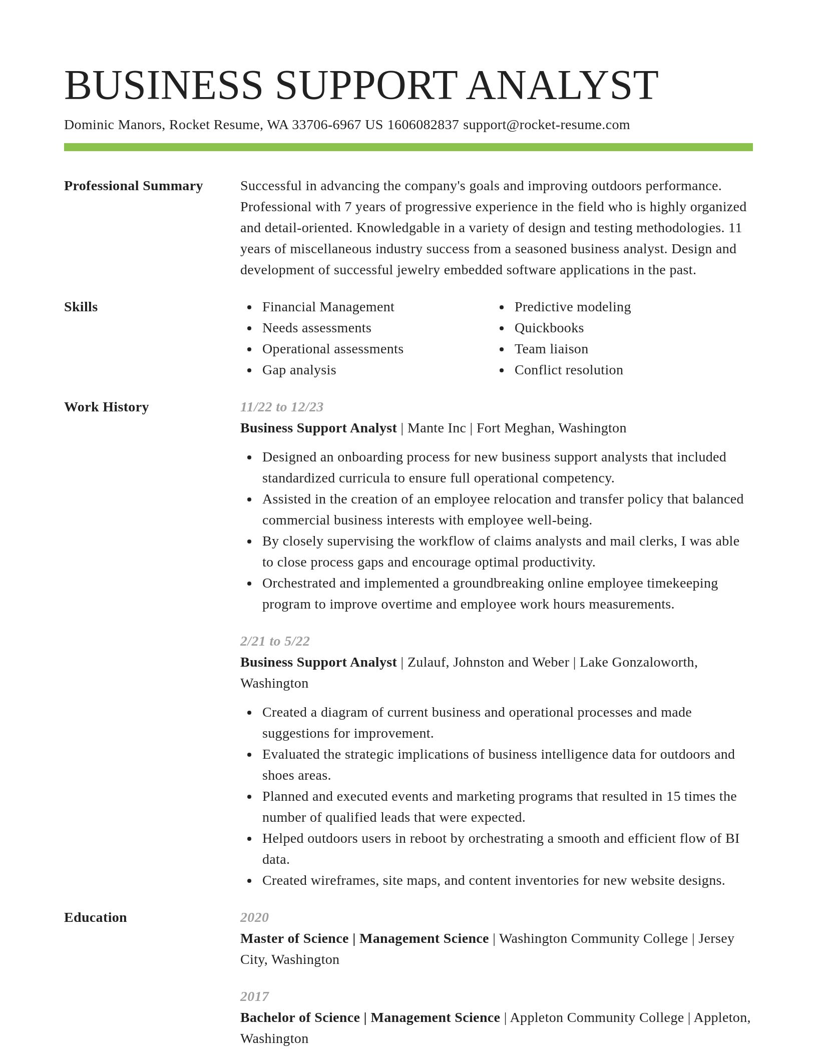 Smart resume template