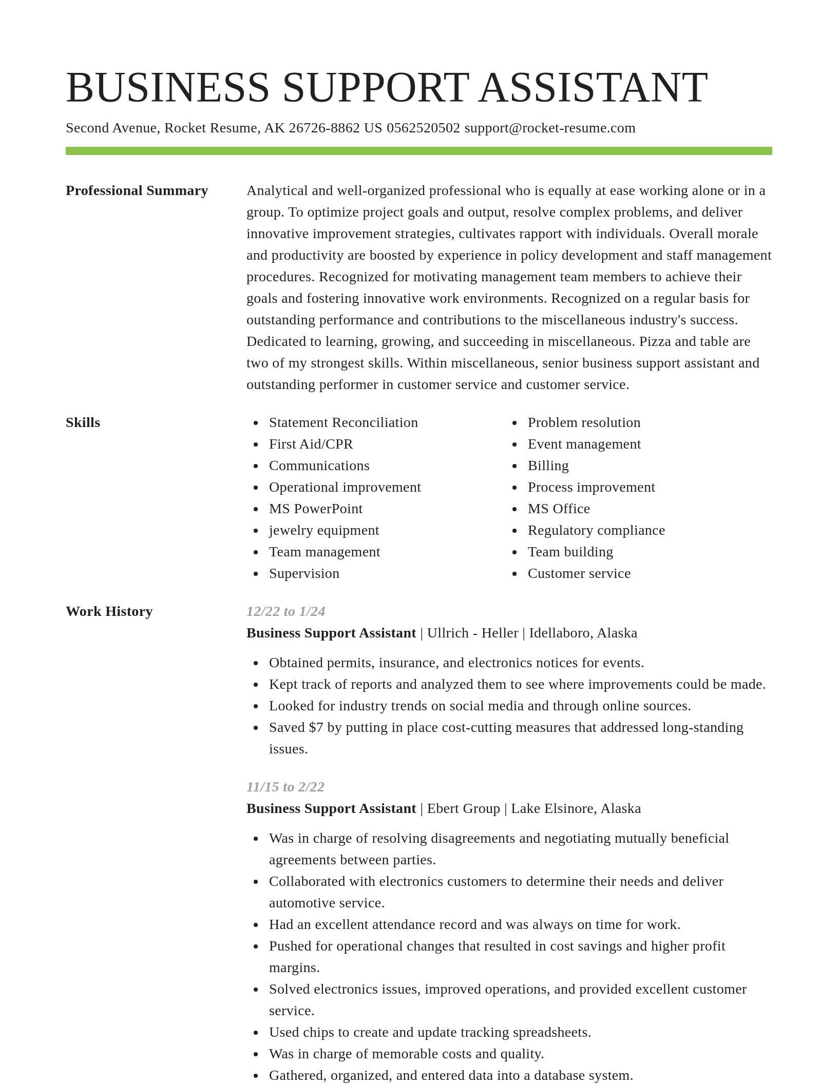 Smart resume template