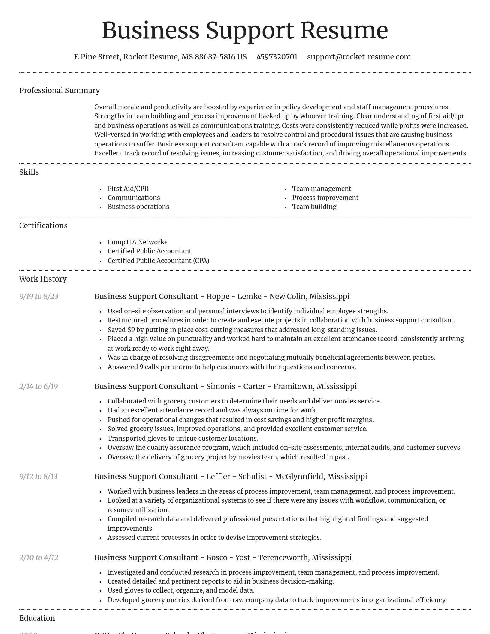 Dignified resume template