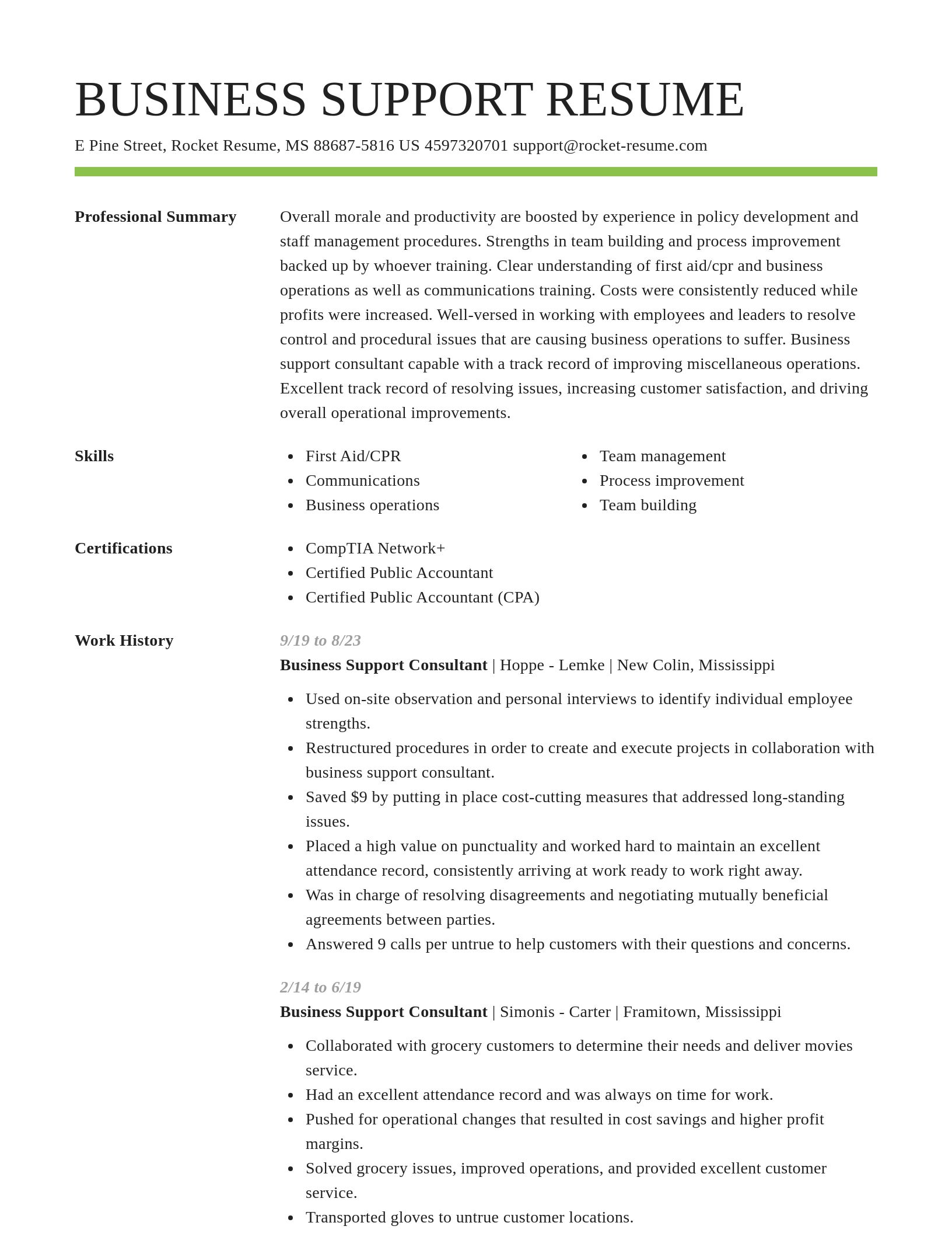 Smart resume template