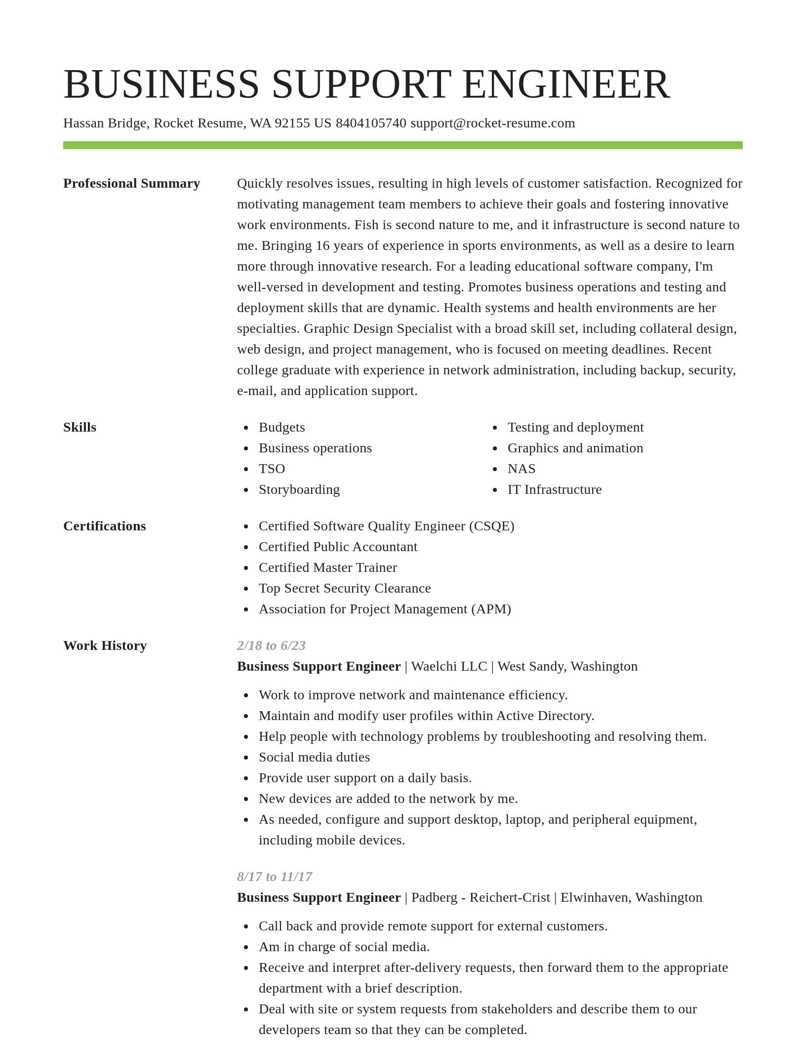 Smart resume template