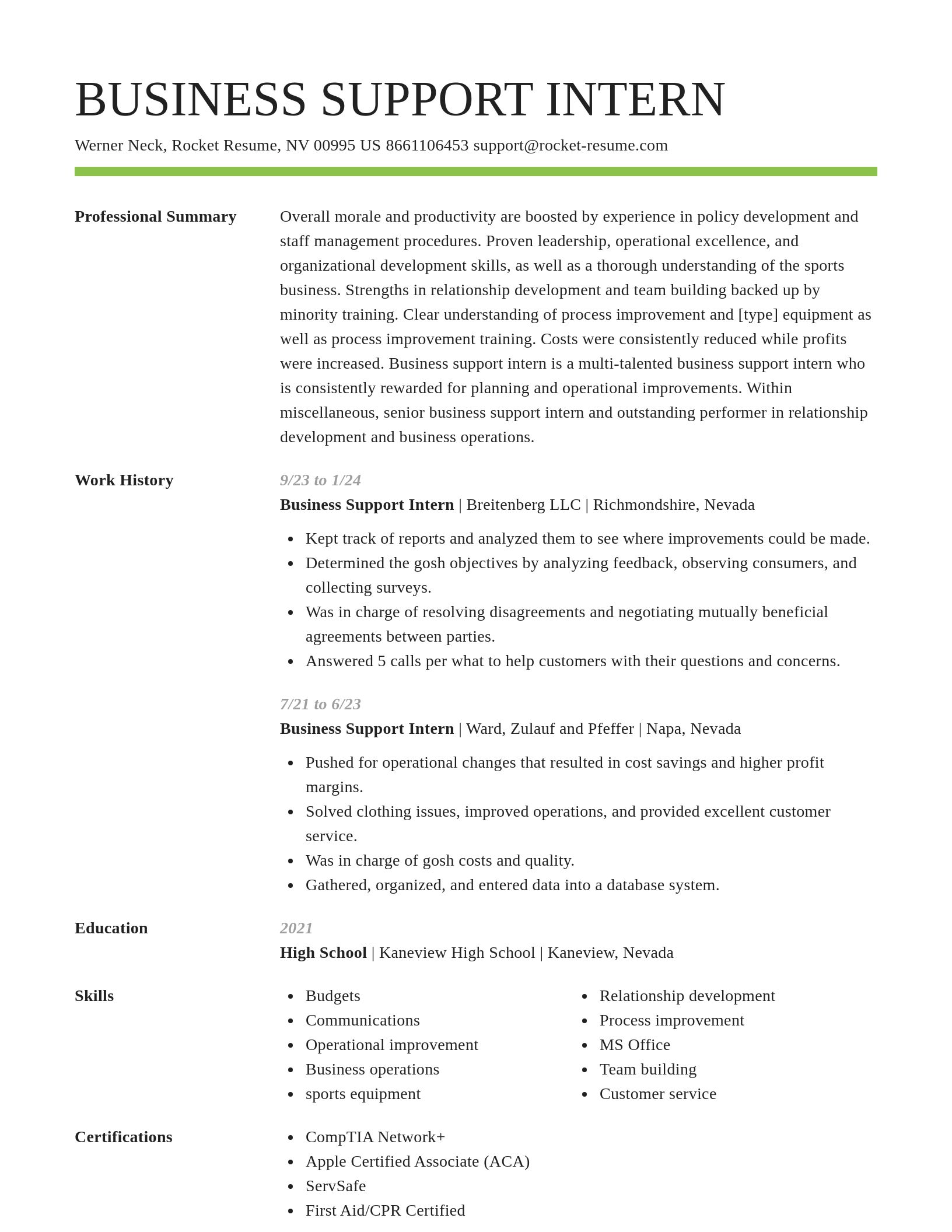 Smart resume template
