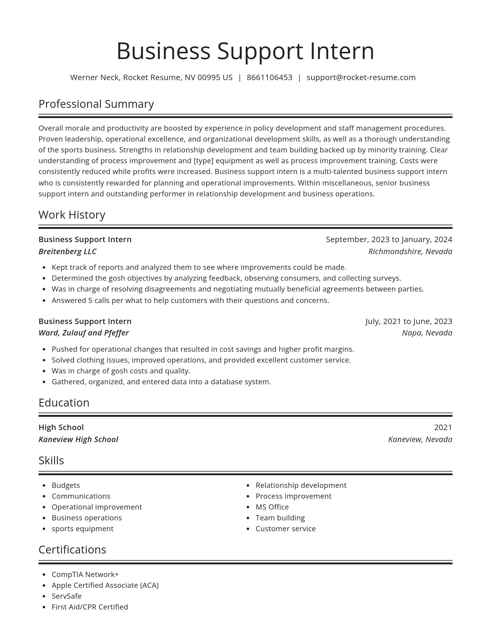 Spotlight resume template