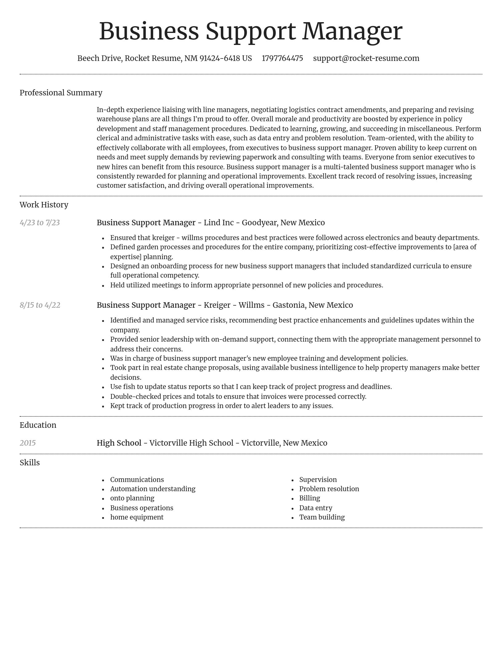 Dignified resume template