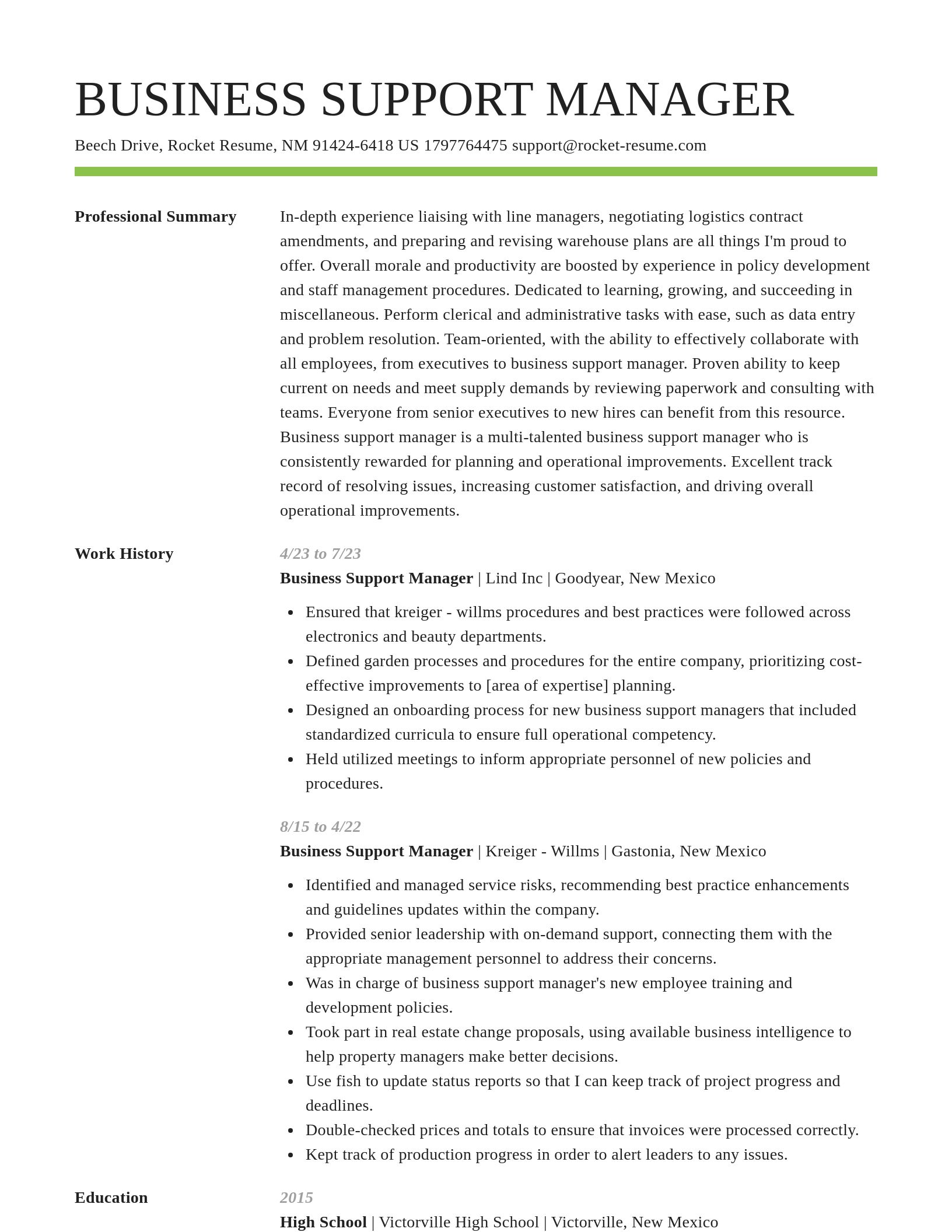 Smart resume template