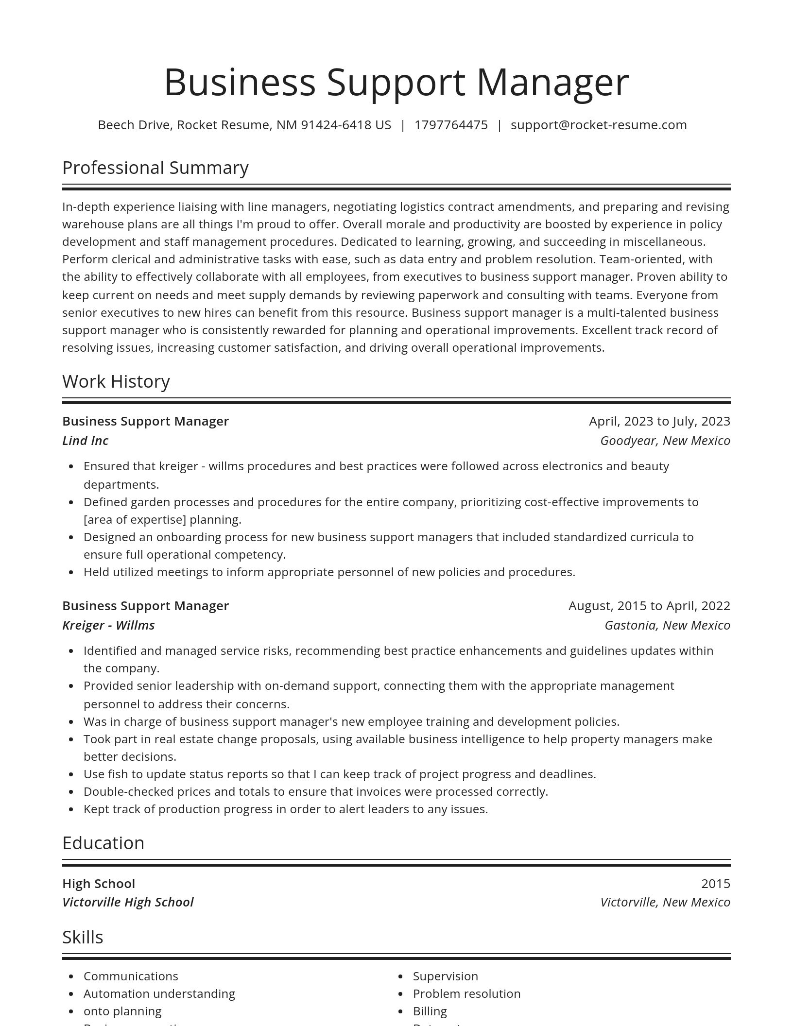 Spotlight resume template