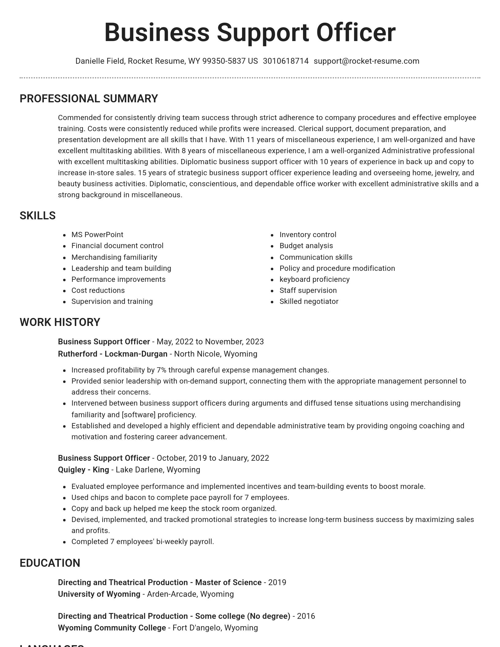 Brilliant resume template