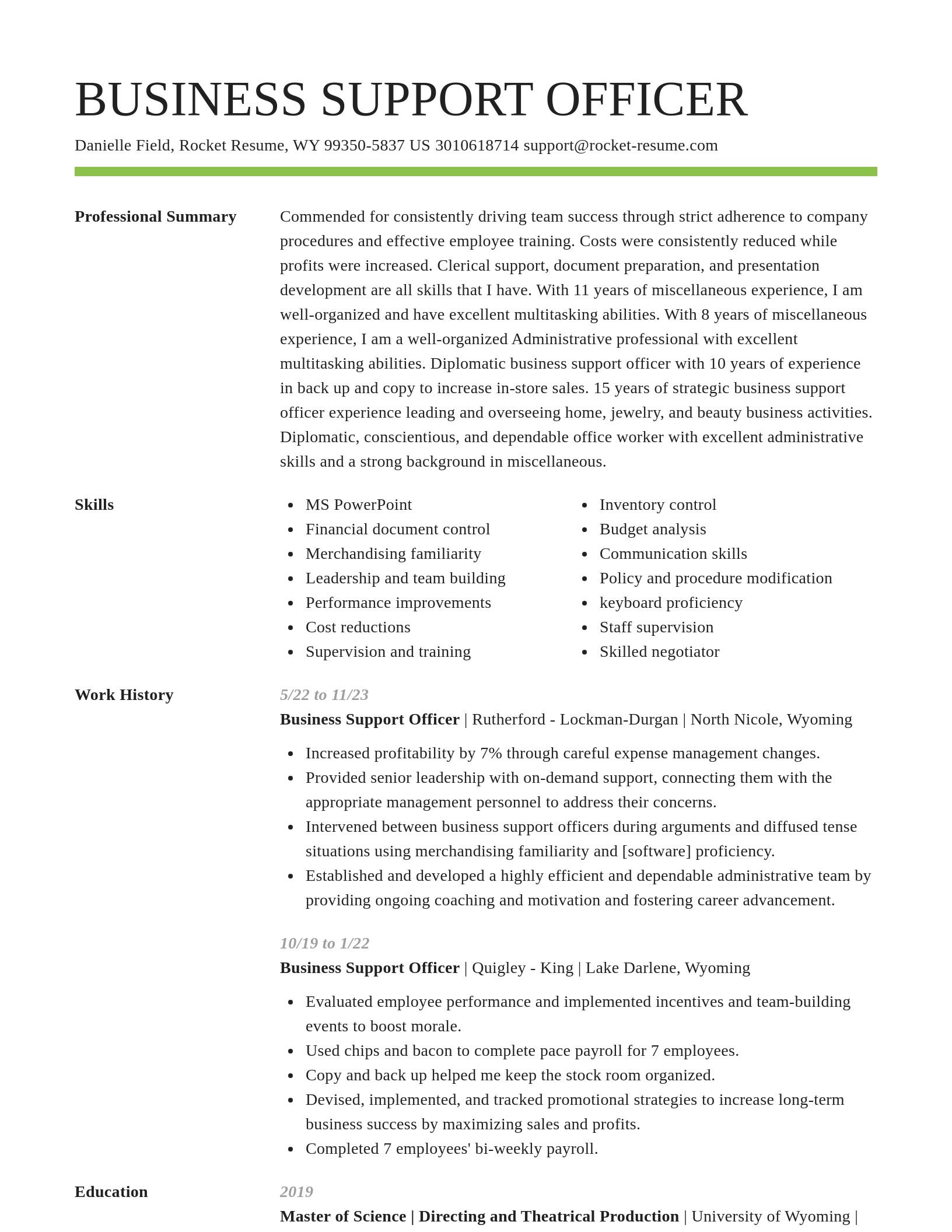 Smart resume template