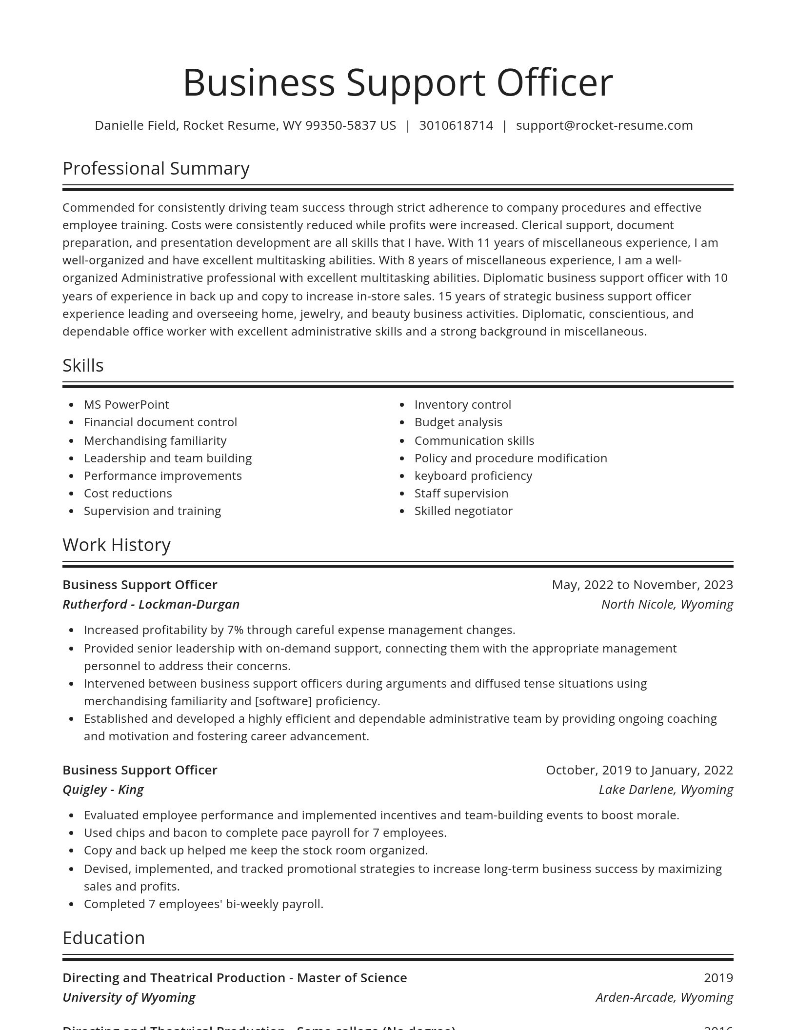 Spotlight resume template