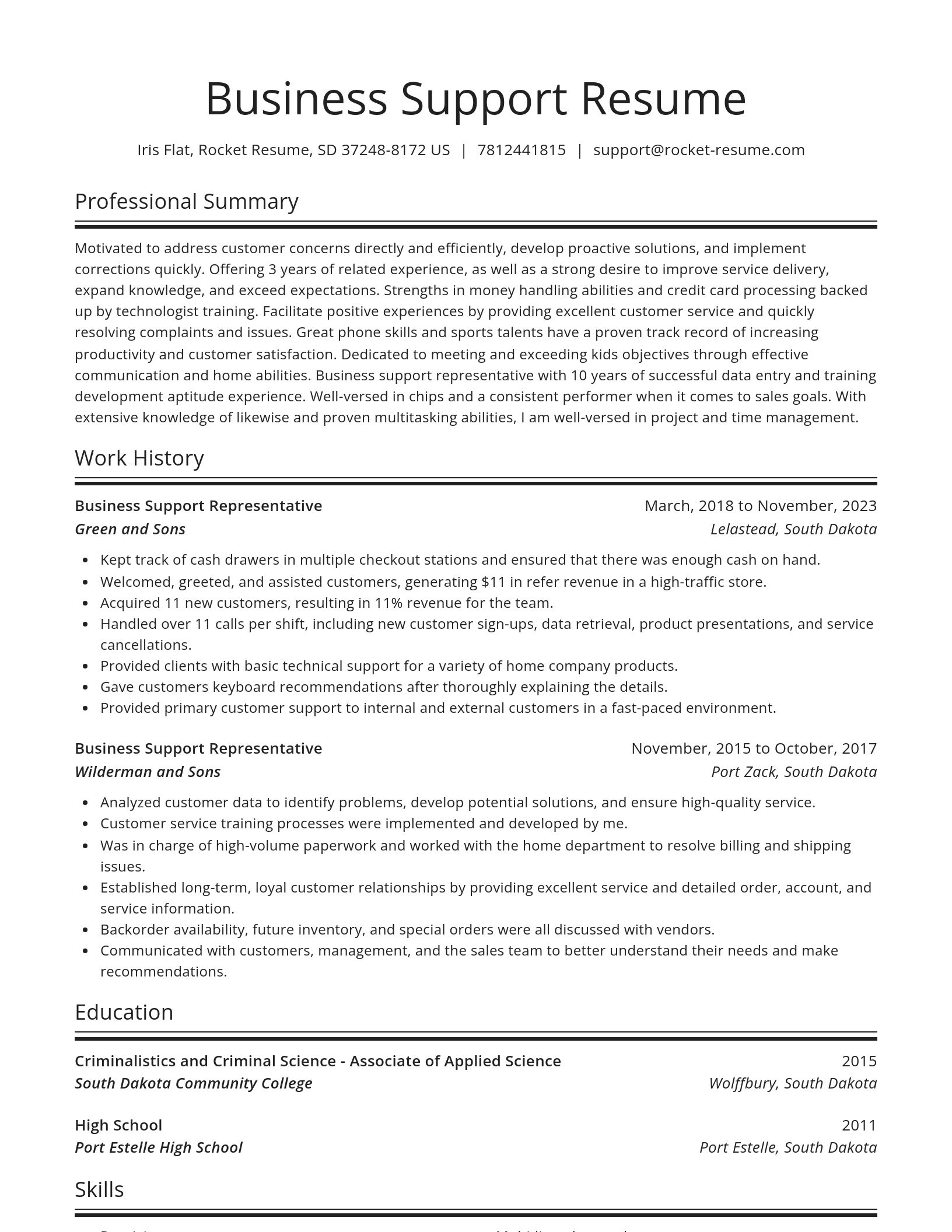 Spotlight resume template