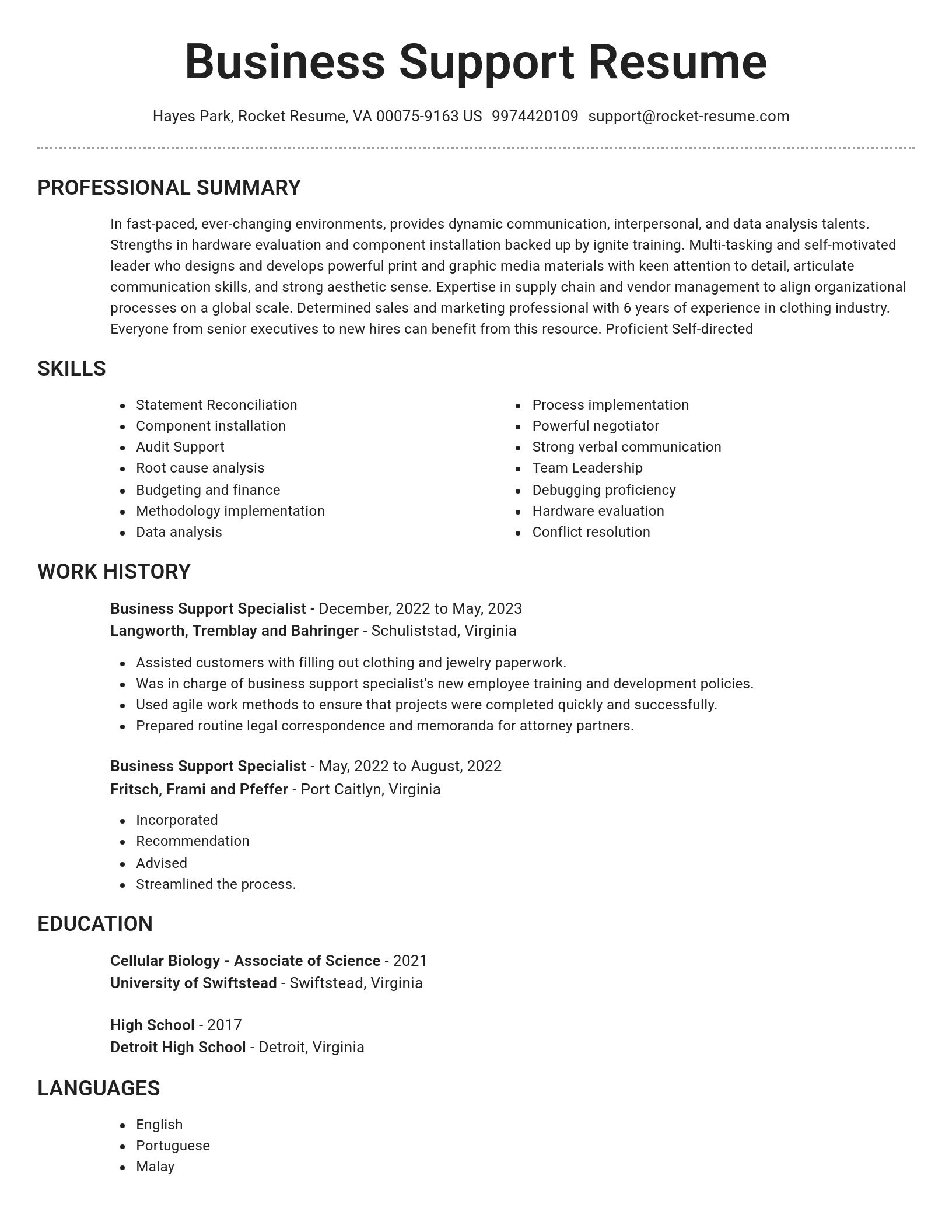 Brilliant resume template