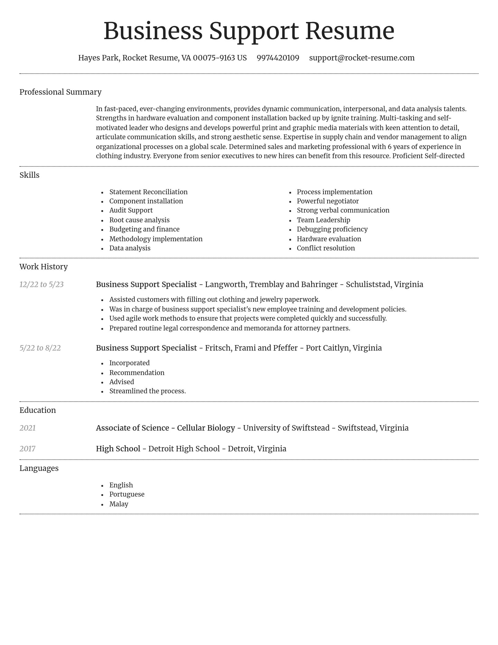 Dignified resume template