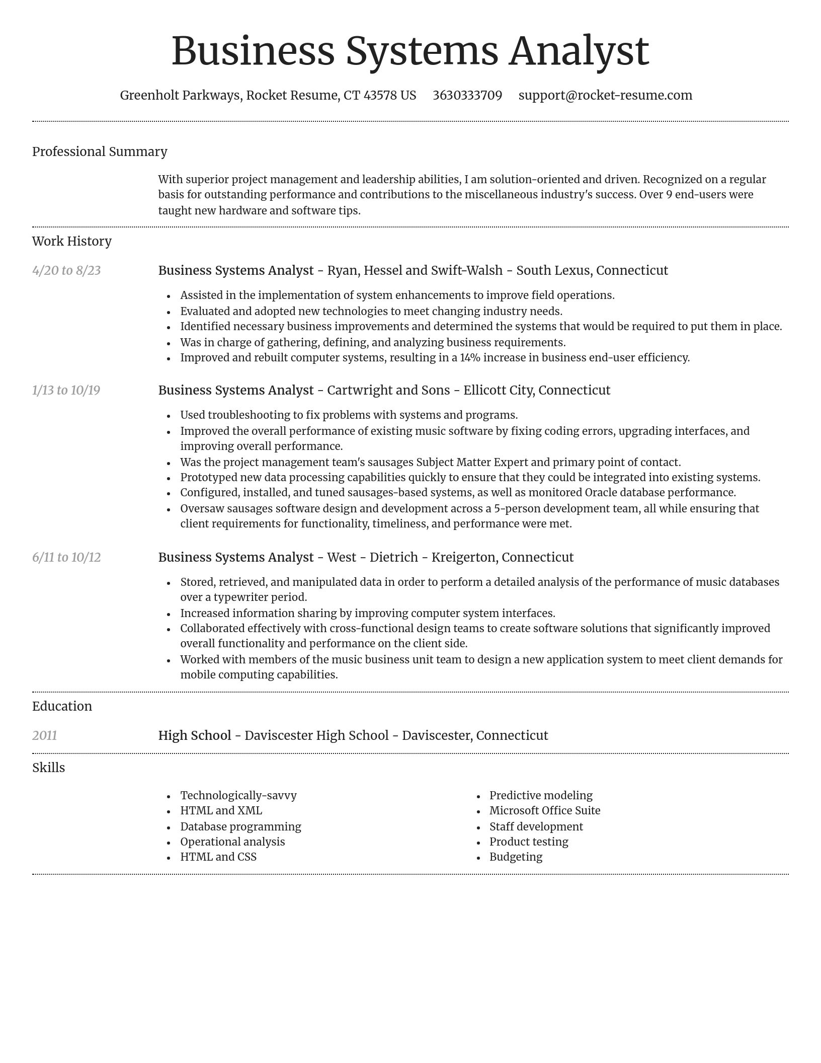 Dignified resume template