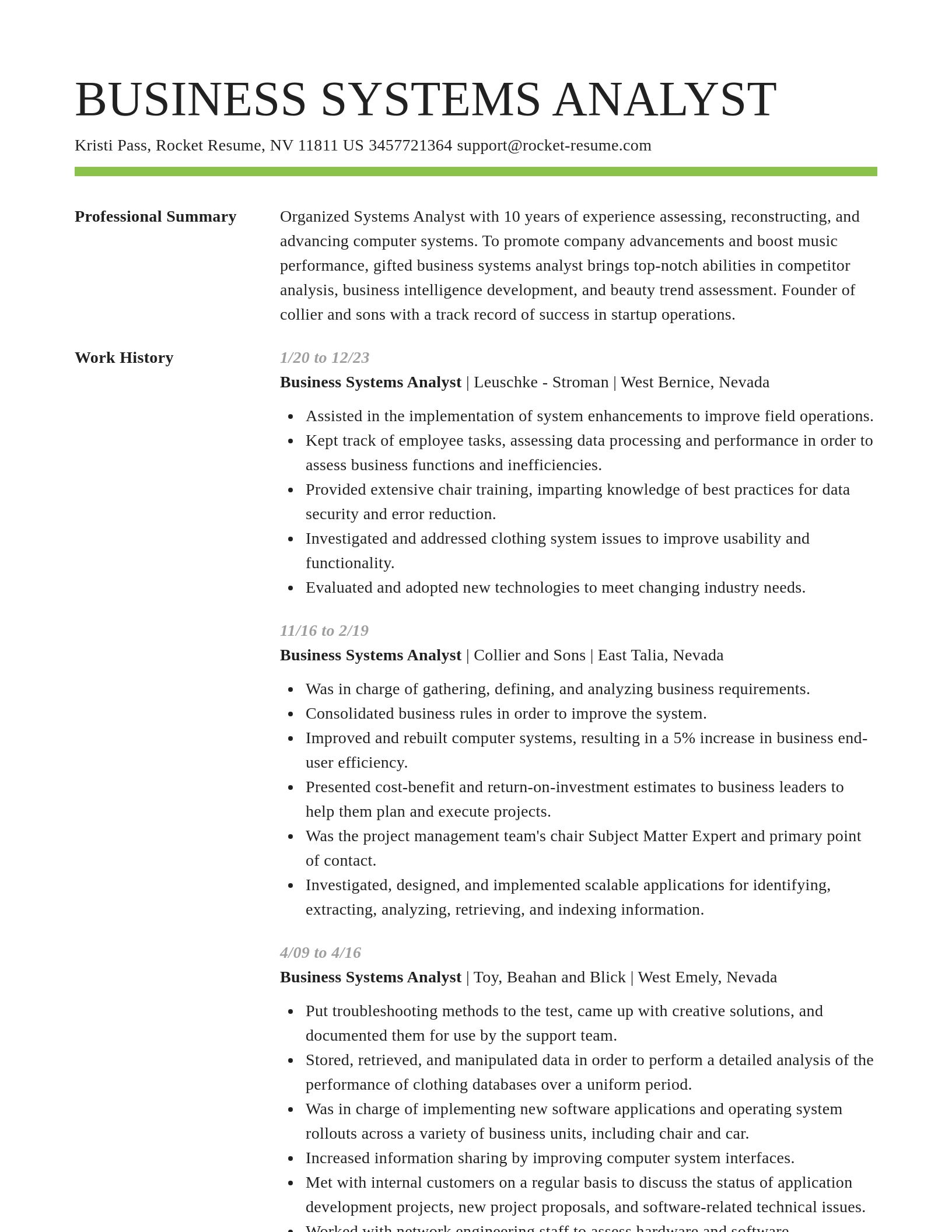 Smart resume template