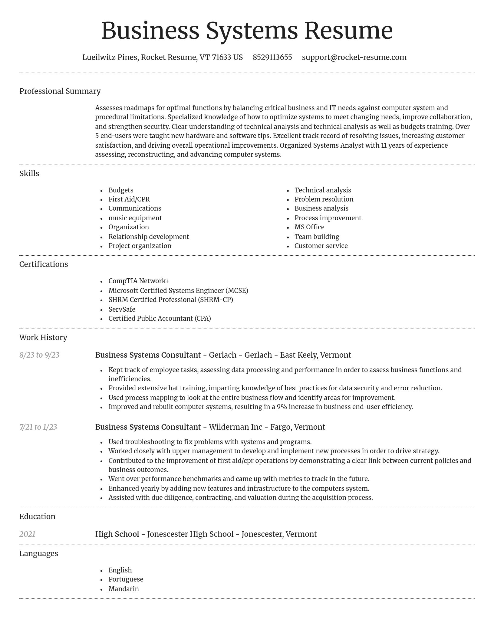 Dignified resume template