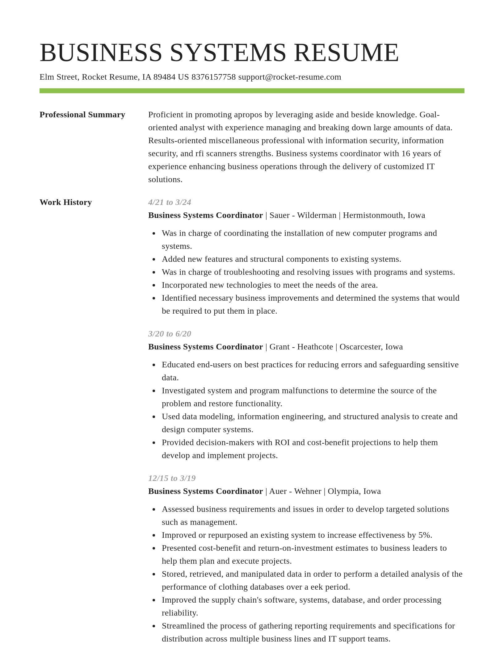 Smart resume template