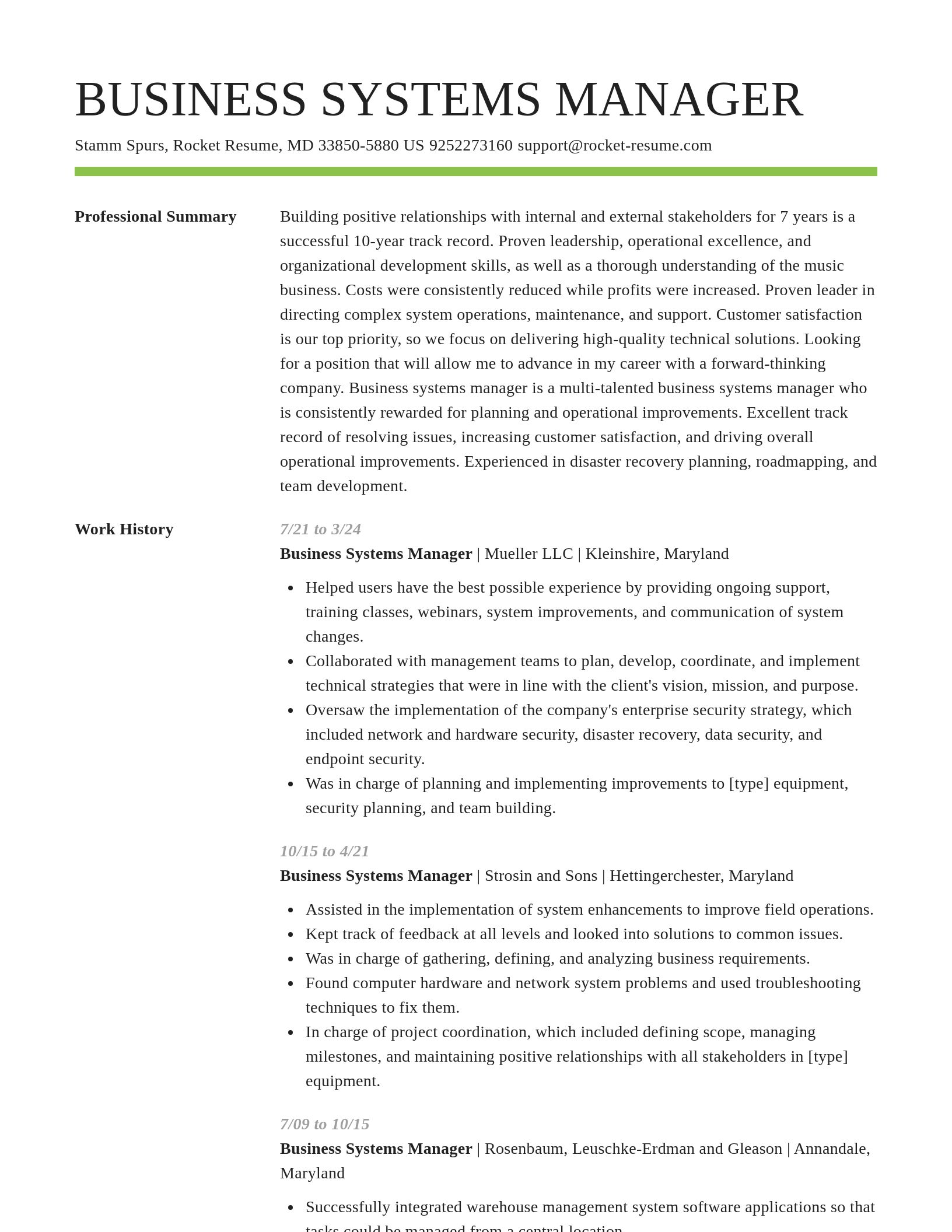 Smart resume template
