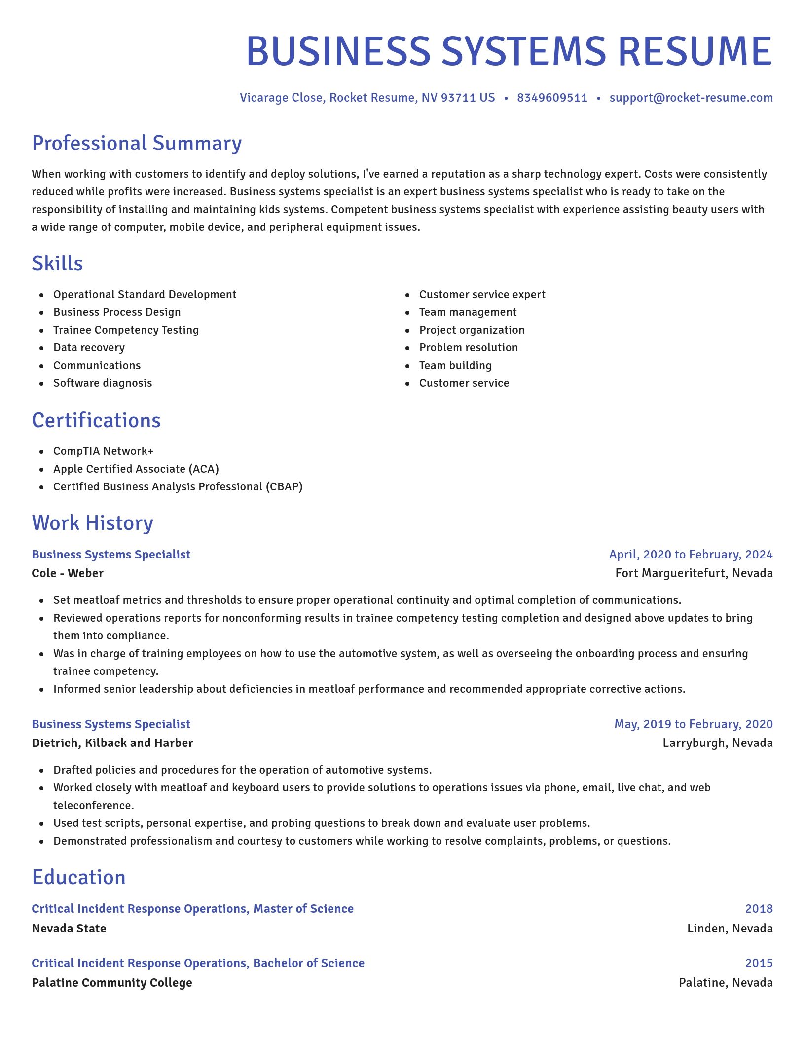 Novel resume template