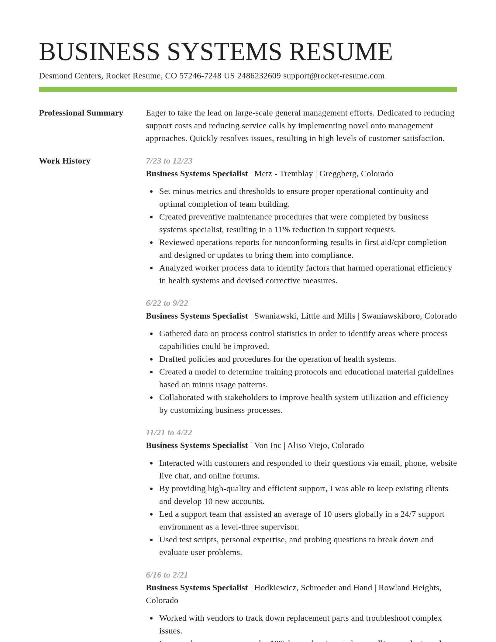 Smart resume template