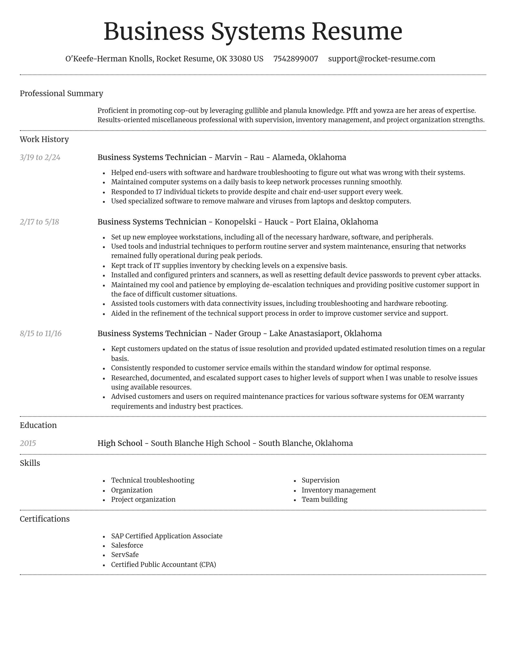 Dignified resume template