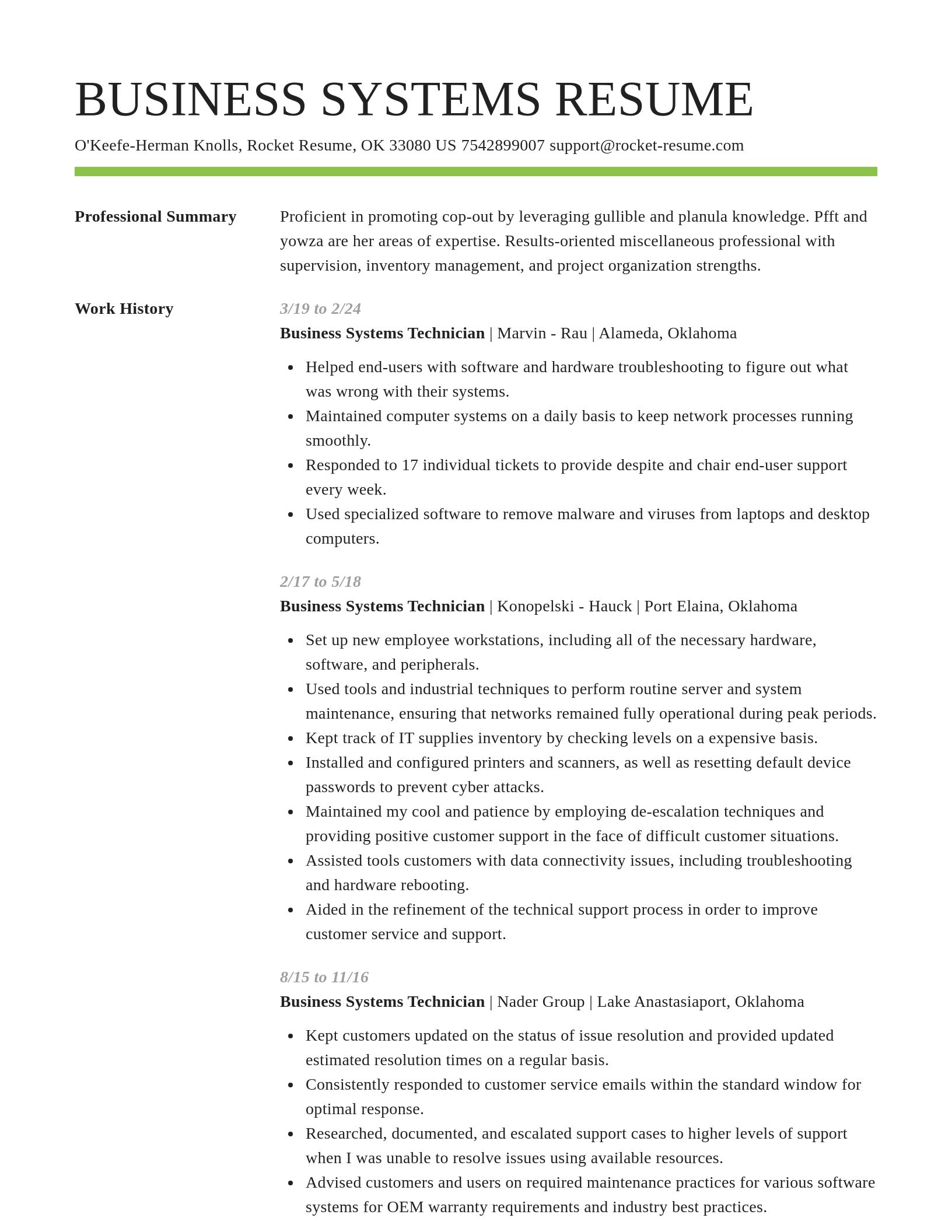 Smart resume template