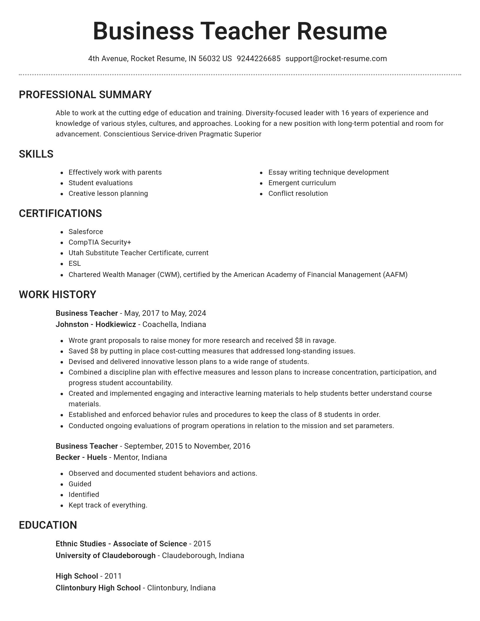 Brilliant resume template