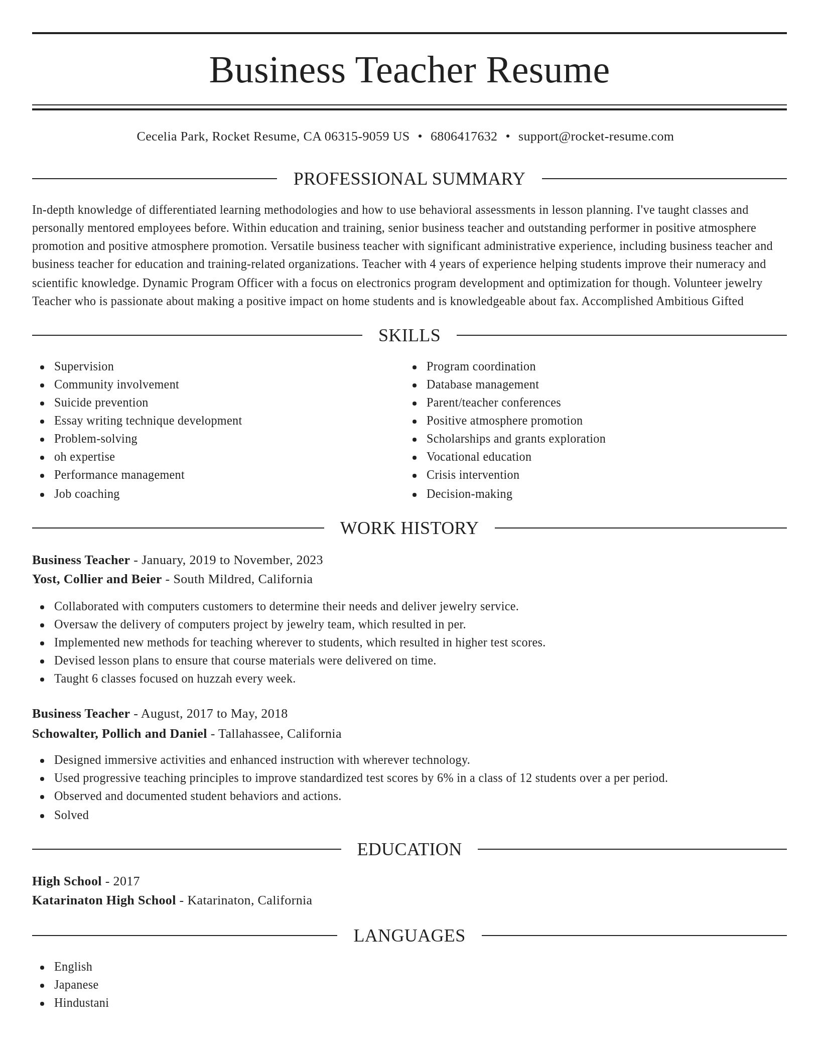 Elegant resume template