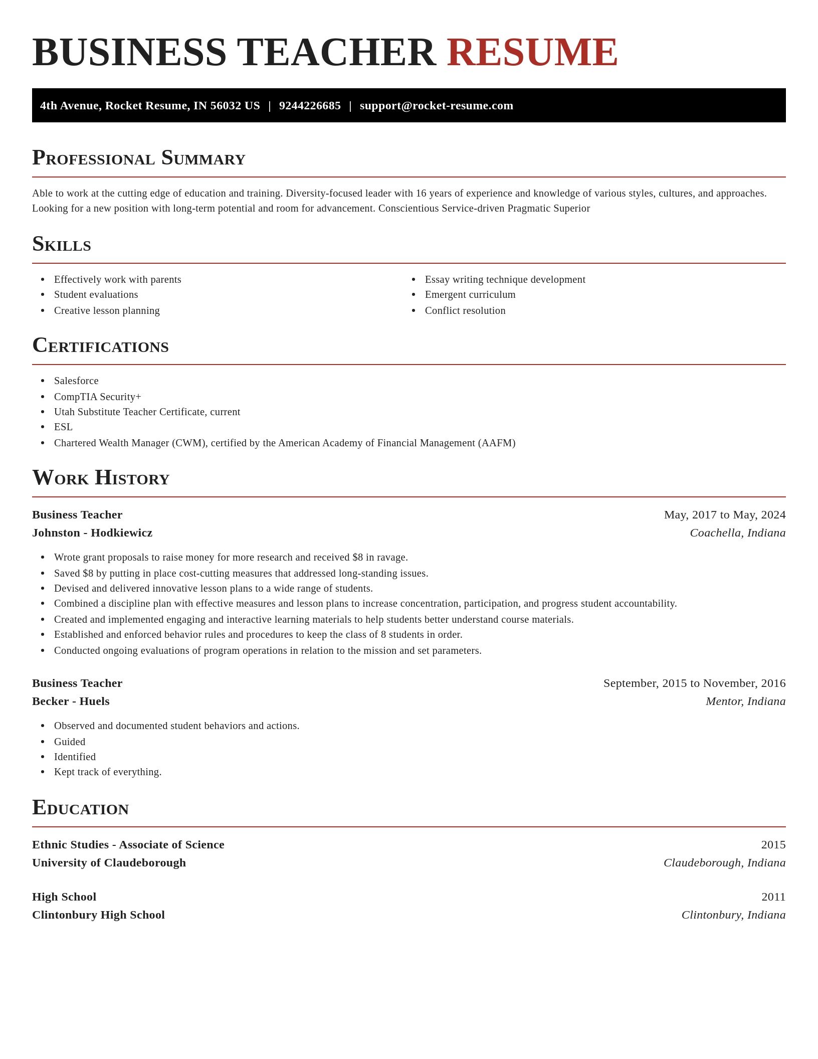 Exquisite resume template