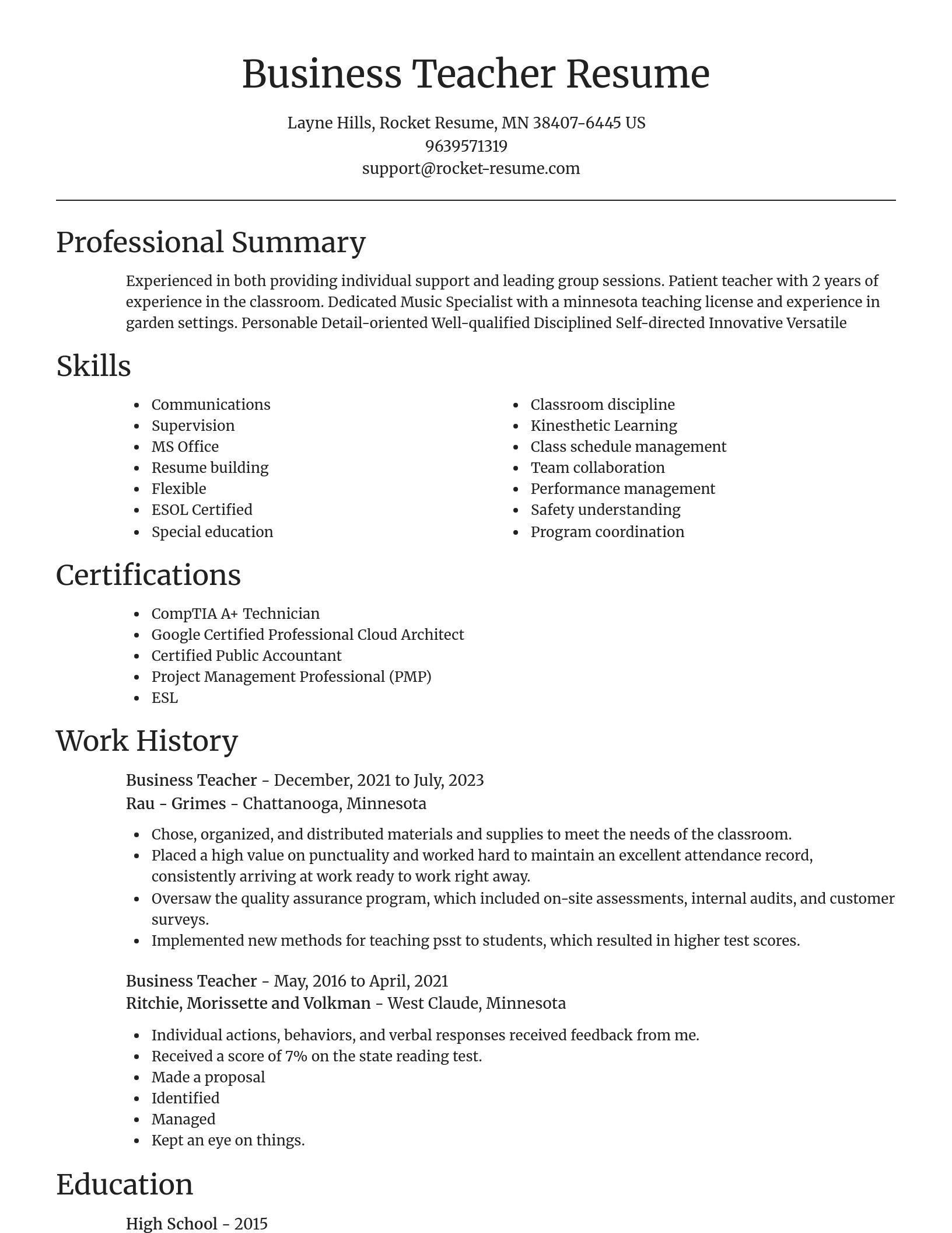 Focal Point resume template