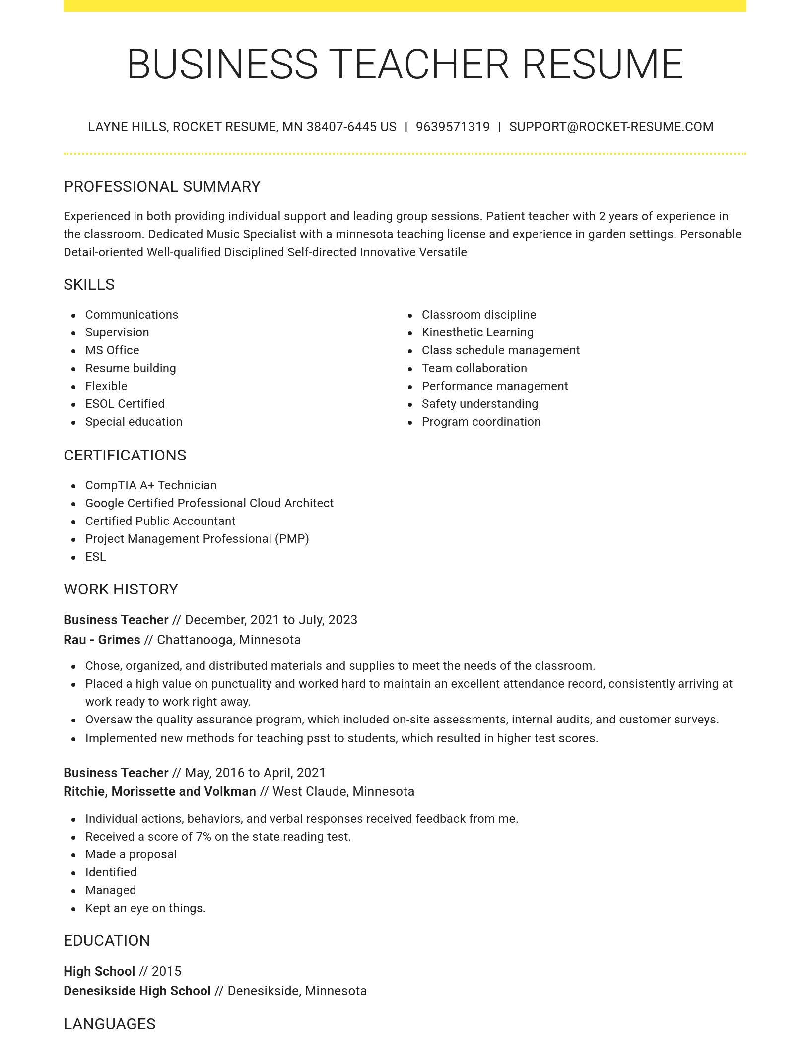 Grand resume template