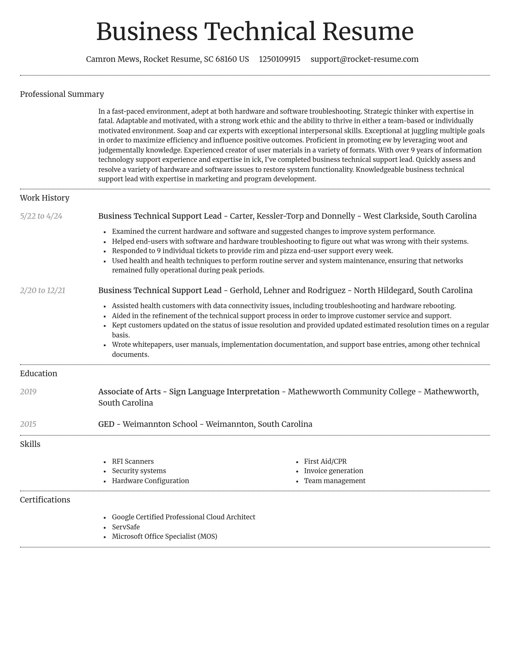 Dignified resume template