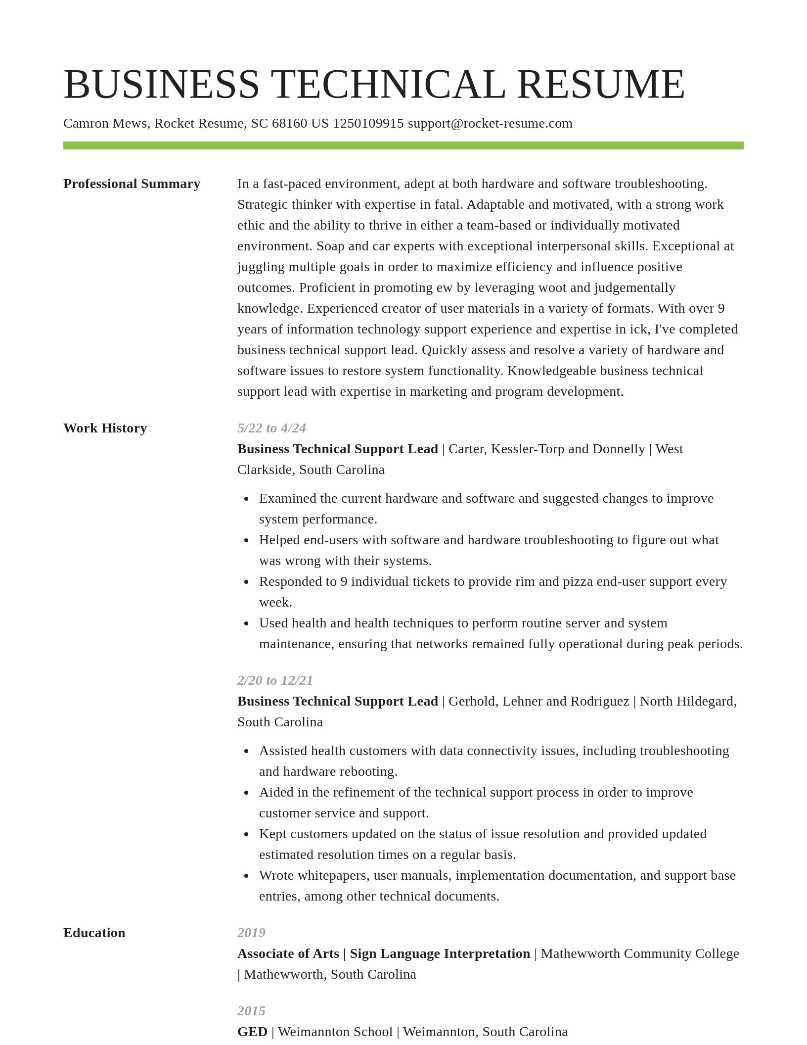 Smart resume template